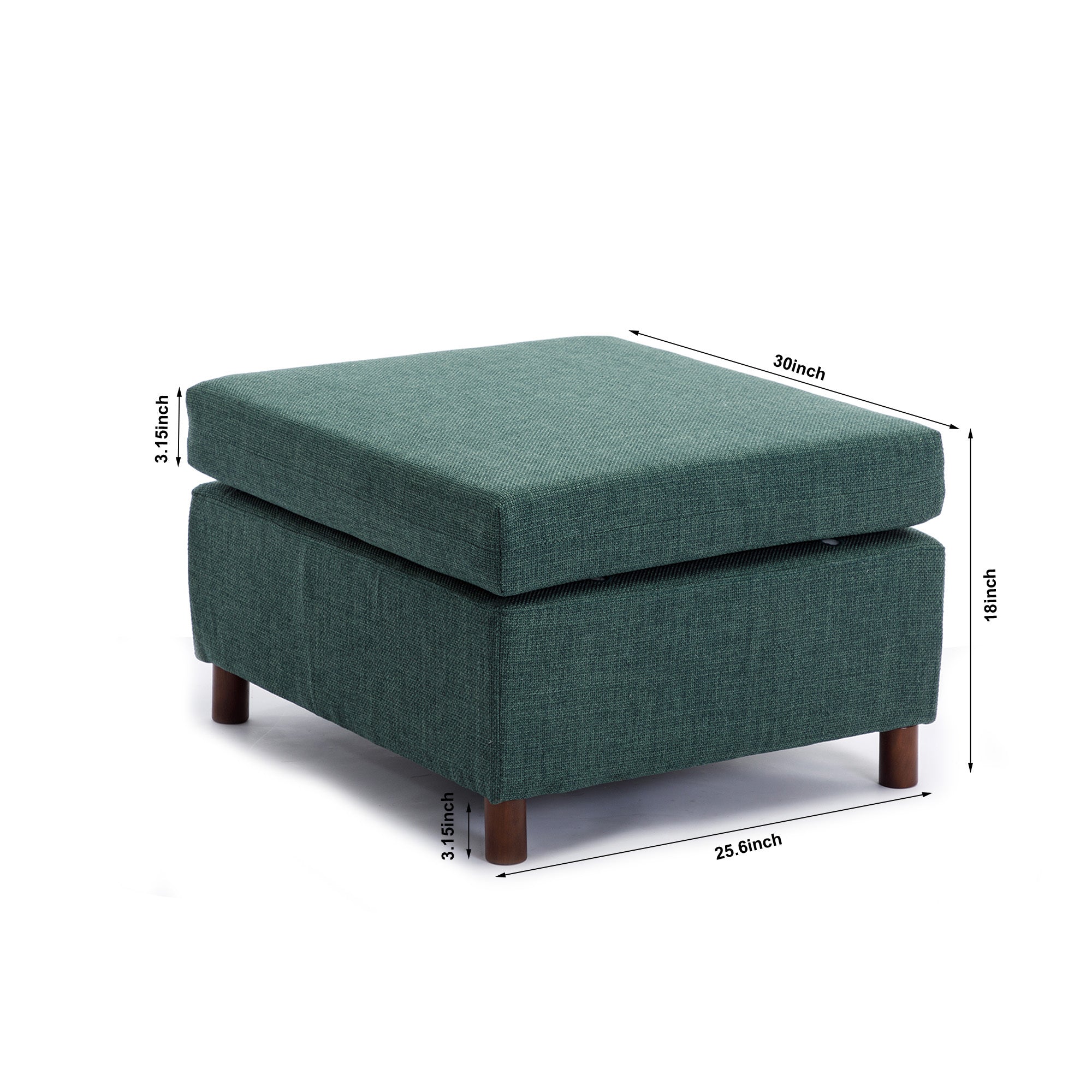 4 Seat Module Sectional Sofa Couch With 1 Ottoman for living room,Seat Cushion and Back Cushion Non-Removable and Non-Washable,Green