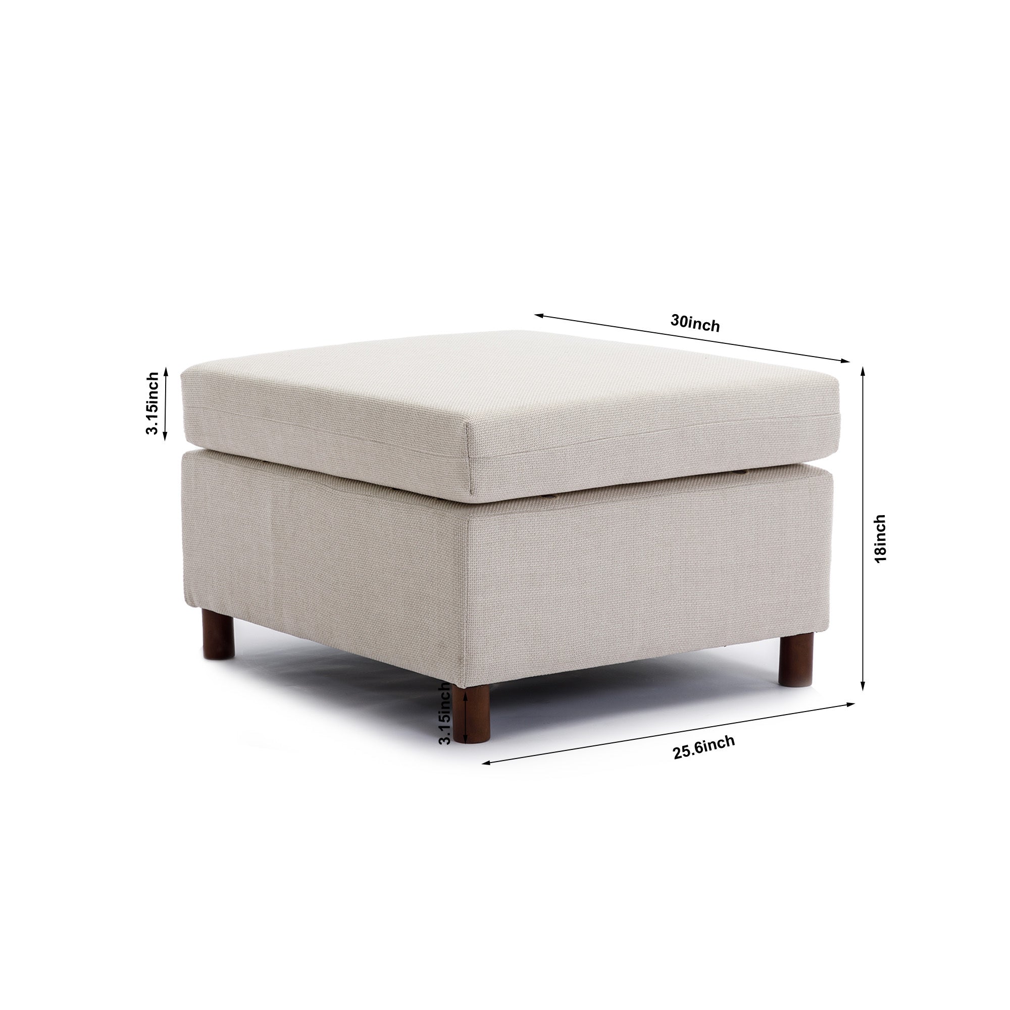 4 Seat Module Sectional Sofa Couch With 1 Ottoman for living room,Seat Cushion and Back Cushion Non-Removable and Non-Washable,Cream