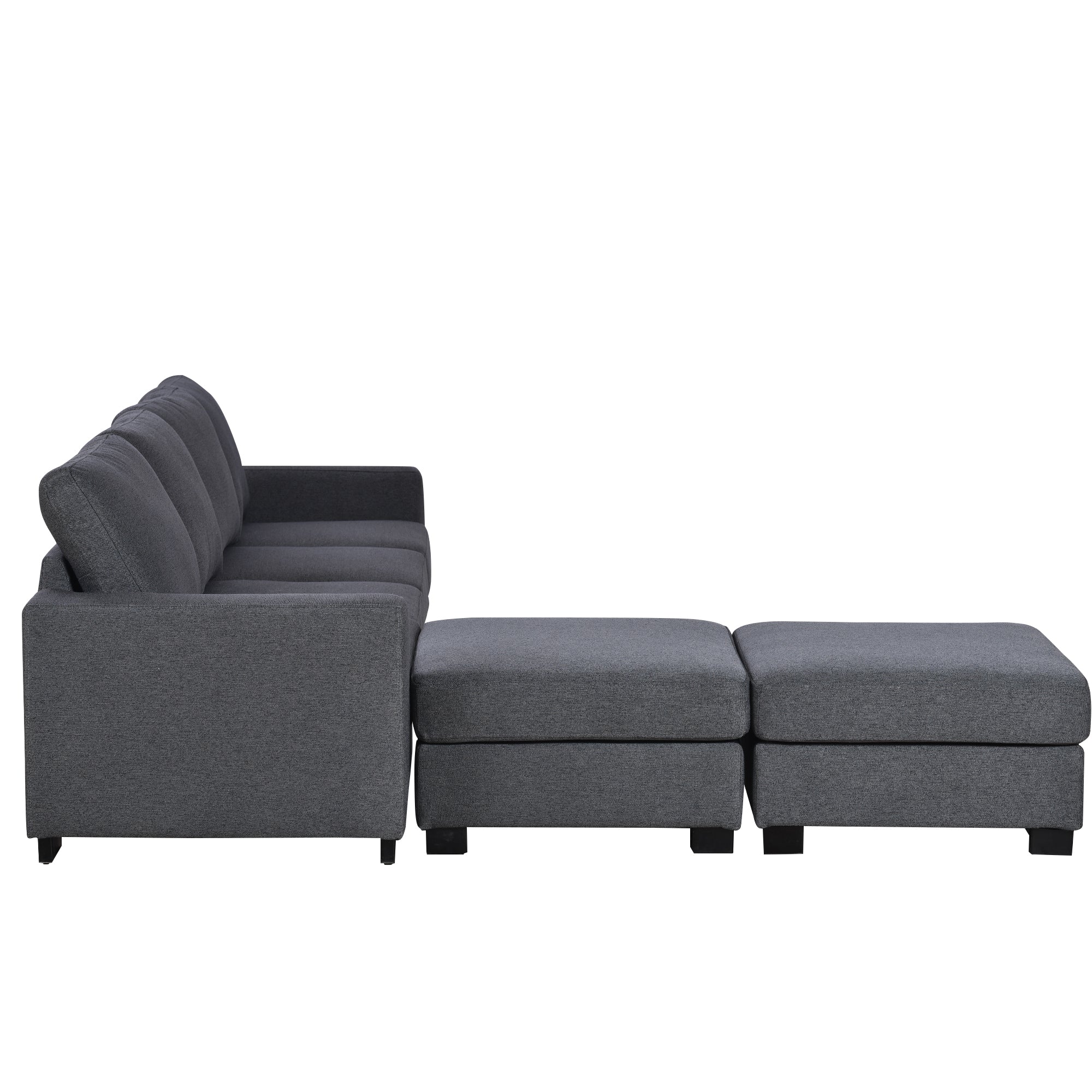 U_STYLE 3 Pieces U shaped Sofa with Removable Ottomans