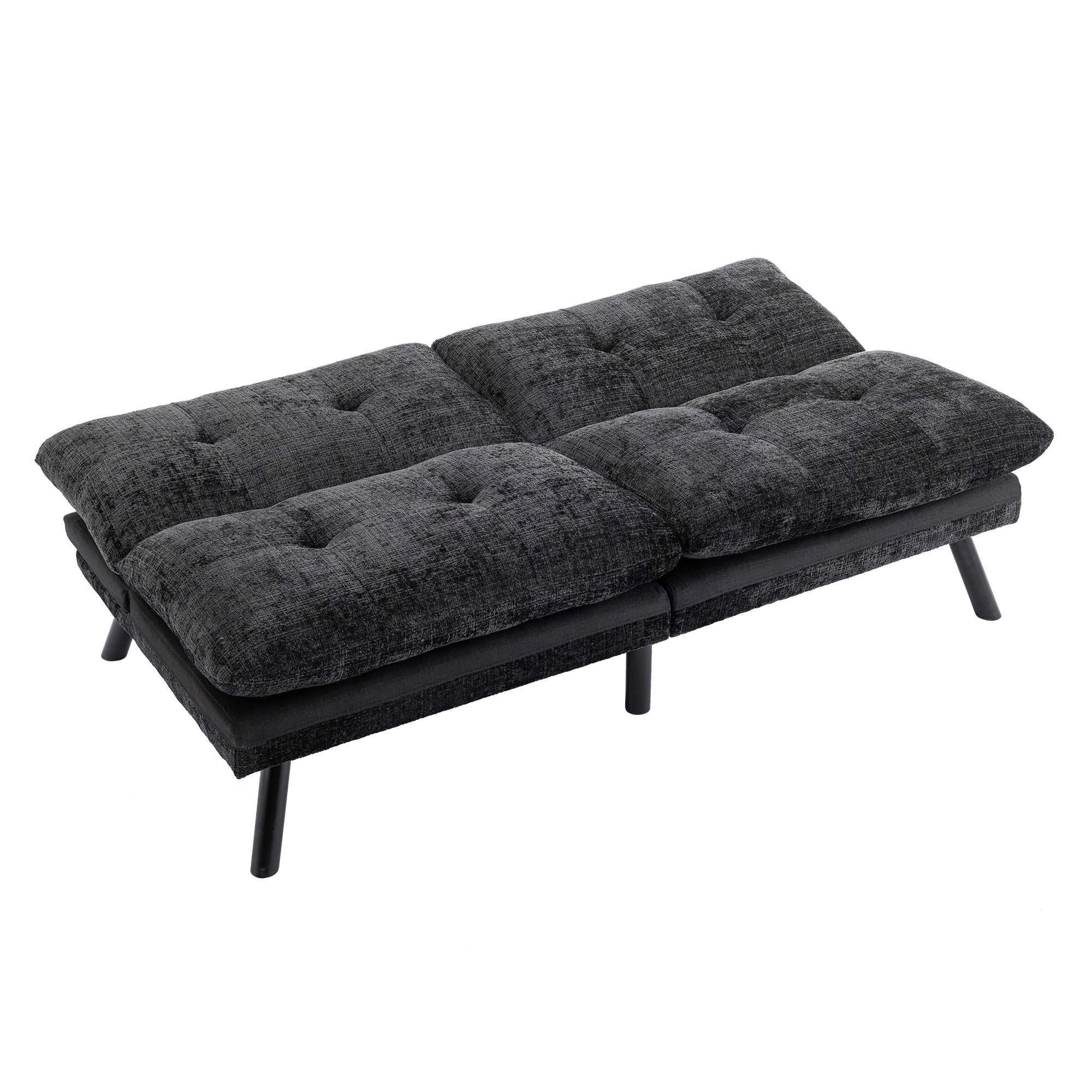Convertible Sofa Bed  Loveseat Futon Bed Breathable Adjustable Lounge Couch with Metal Legs,Futon Sets for Compact Living Space  Chenille