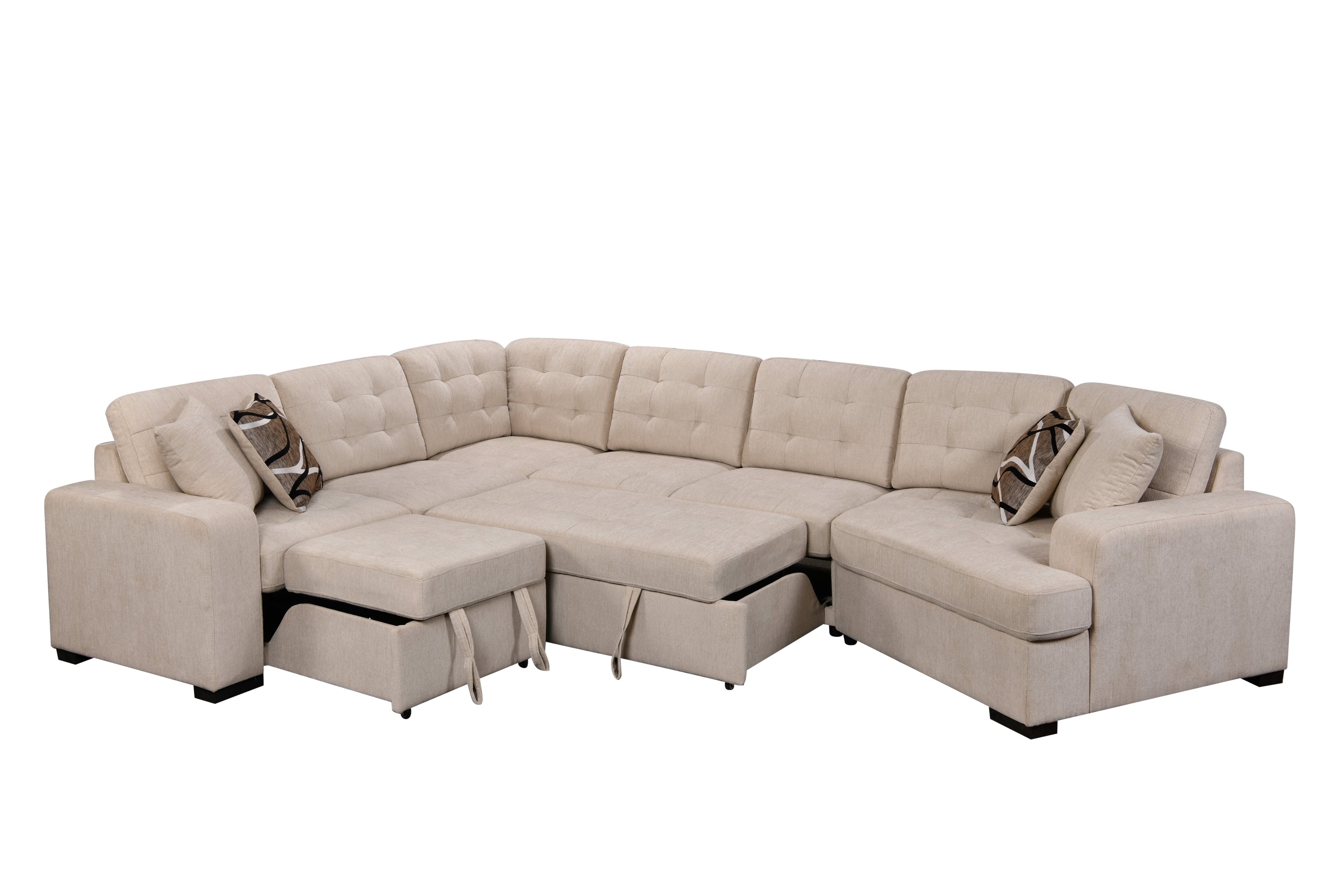 149" Oversized Sectional Modern Large Upholstered U-Shape Sectional Sofa, Extra Wide Chaise Lounge Couch for Home, Bedroom, Apartment, Dorm, Office, Beige