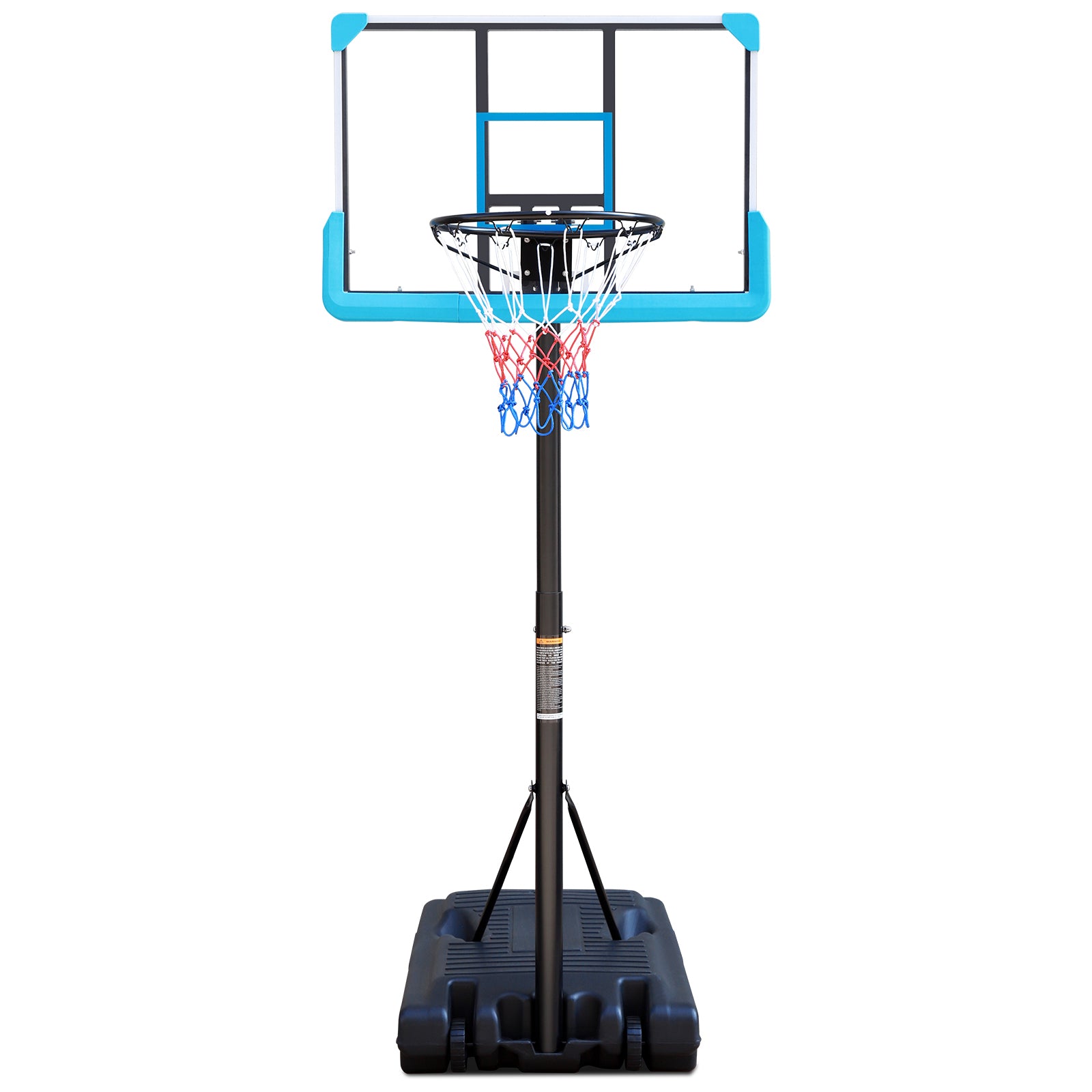 Portable Poolside Black Basketball Hoop Swimming Pool 4ft to 6.5ft Height-Adjustable patio Basketball System Goal Stand for Kids