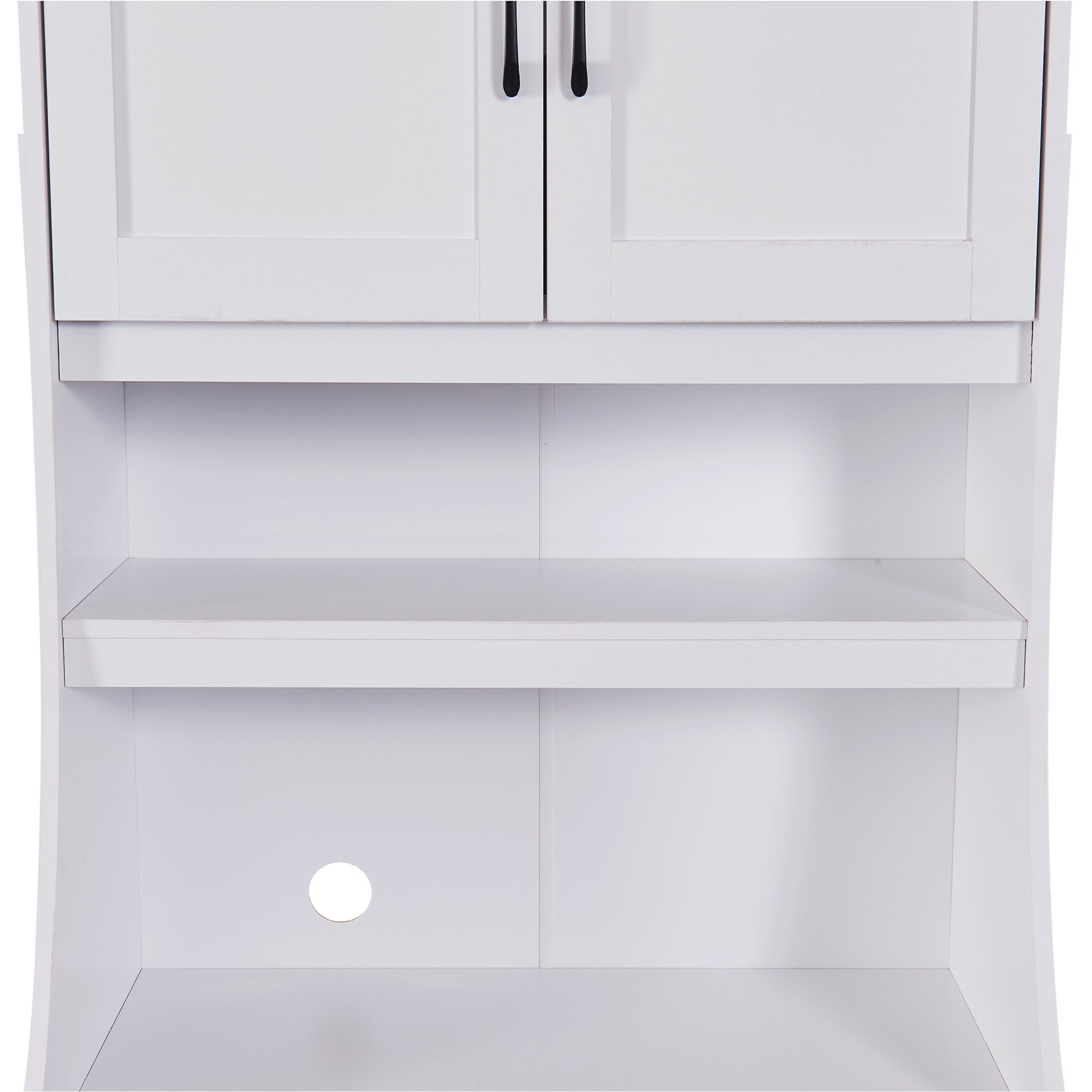 TREXM One-body Style Pantry Cabinet Kitchen Living Room Dining Room Storage Buffet with Doors, Adjustable Shelves (White)