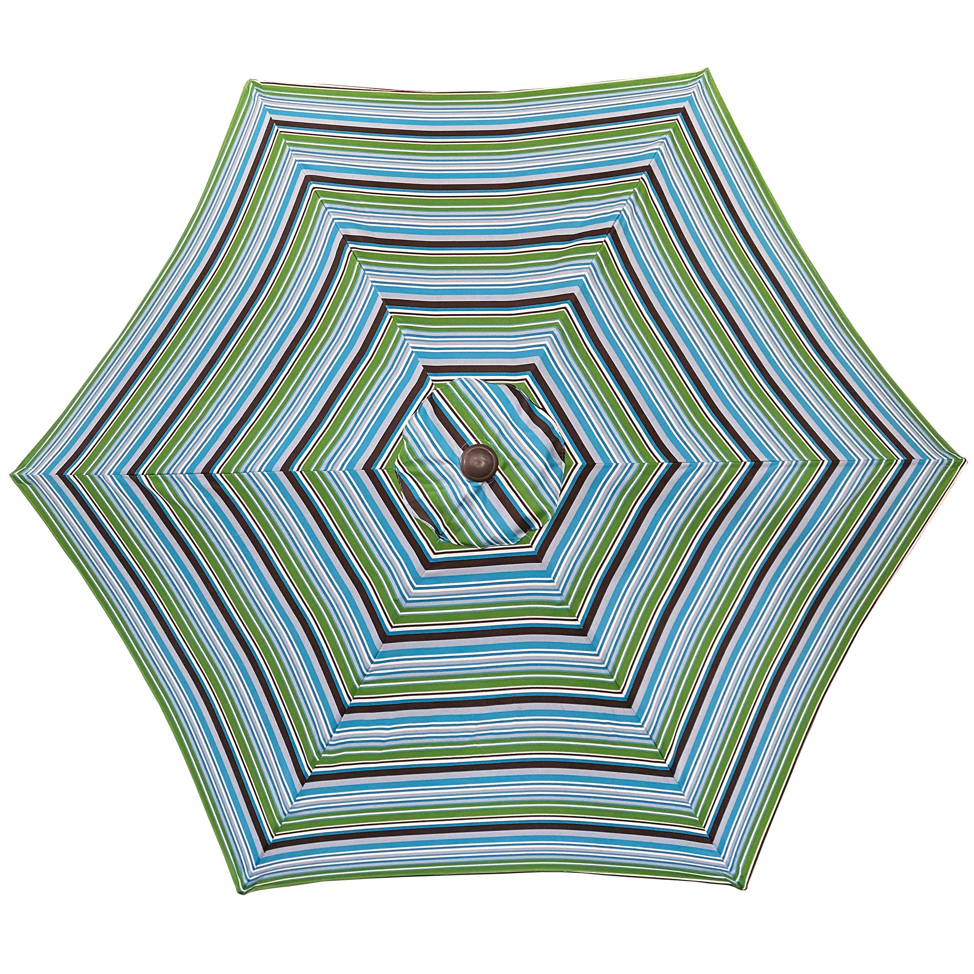 Outdoor Patio 8.6-Feet Market Table Umbrella with Push Button Tilt and Crank, Blue Stripes[Umbrella Base is not Included]