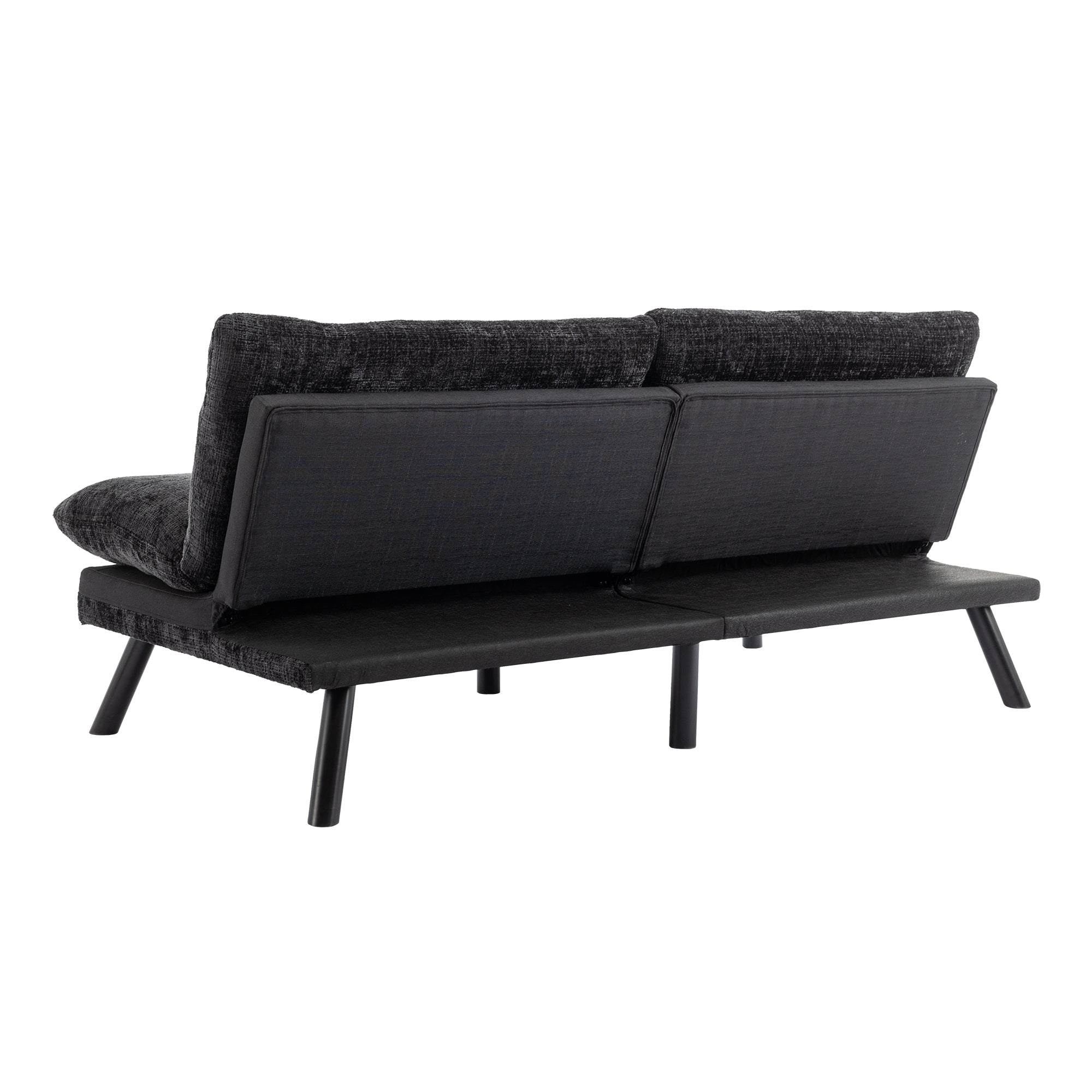 Convertible Sofa Bed  Loveseat Futon Bed Breathable Adjustable Lounge Couch with Metal Legs,Futon Sets for Compact Living Space  Chenille