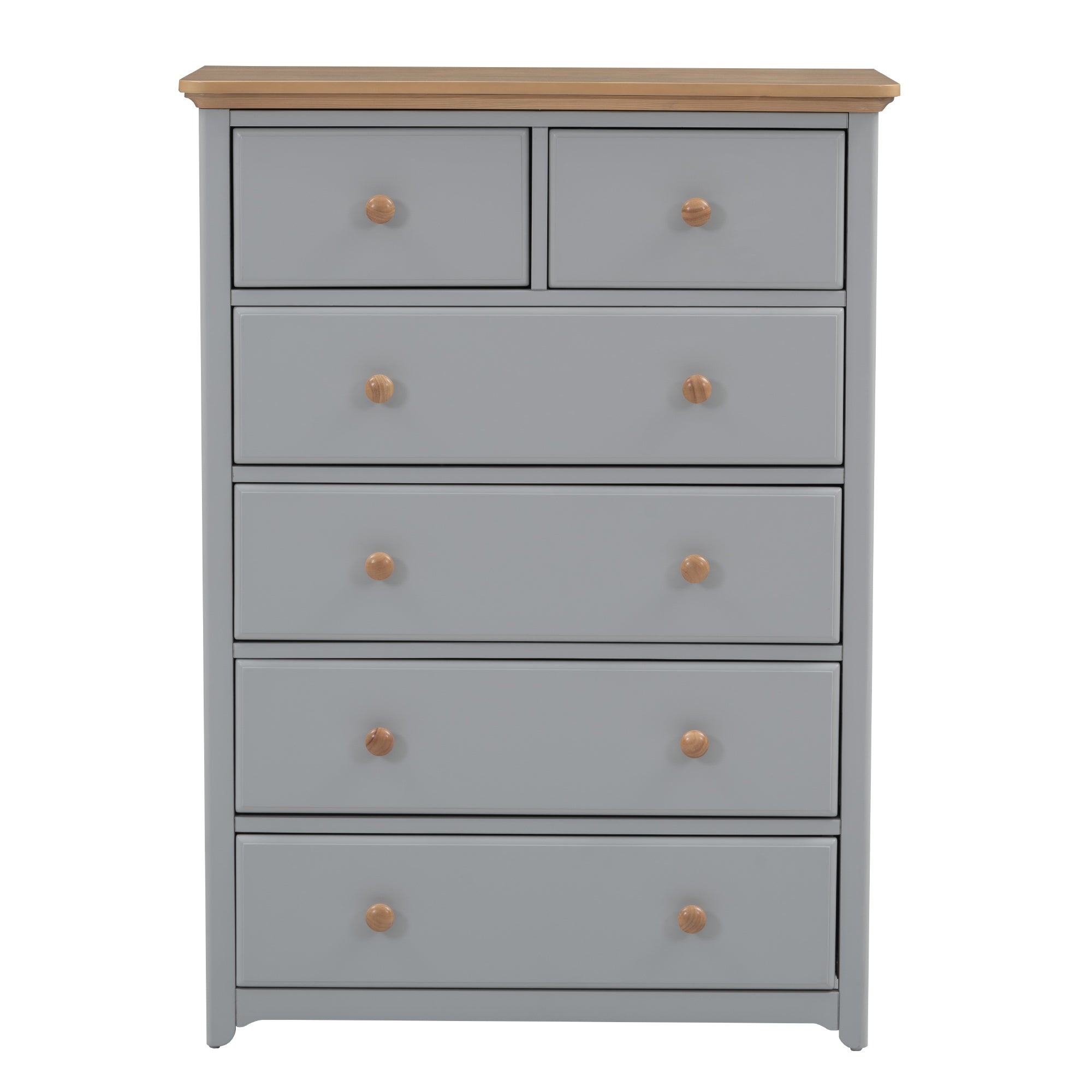 Rustic Wooden Chest with 6 Drawers,Storage Cabinet for Bedroom,Gray+Natrual