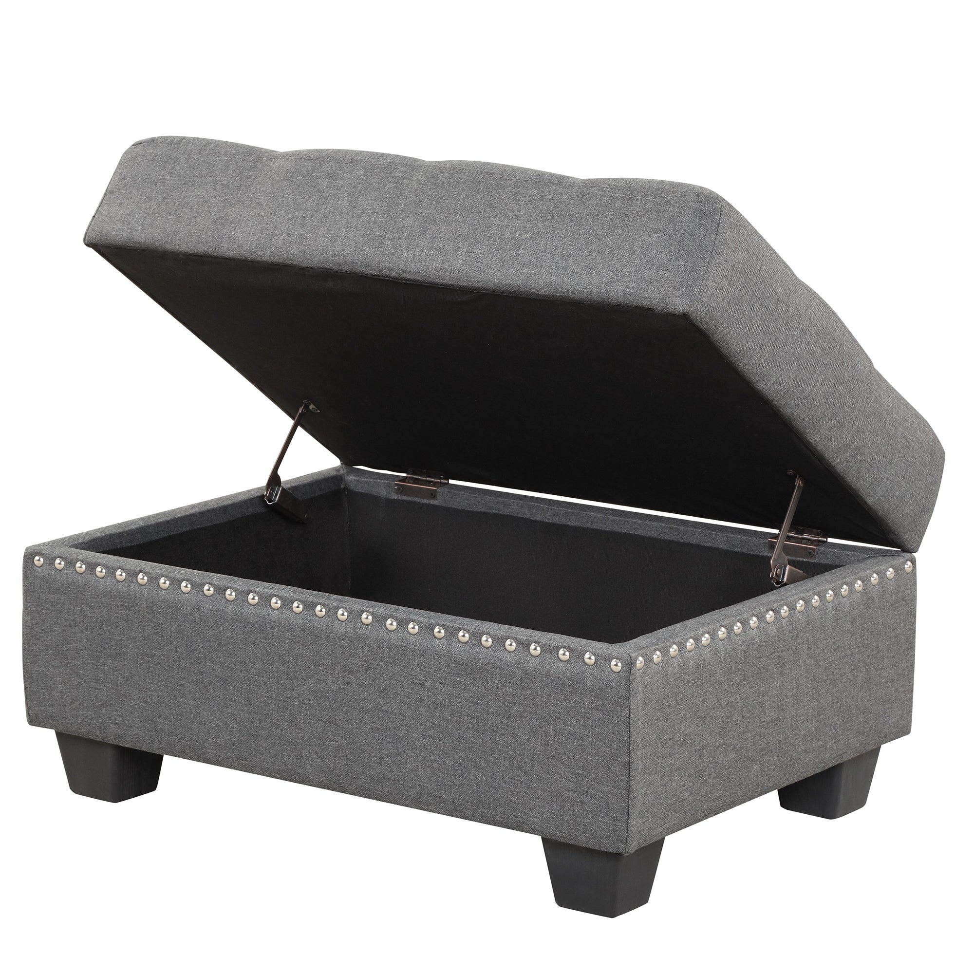 104.5" Reversible Sectional Sofa Space Saving with Storage Ottoman Rivet Ornament L-shape Couch for Small or Large Space Dorm Apartment,Gray(old SG000405AAA)