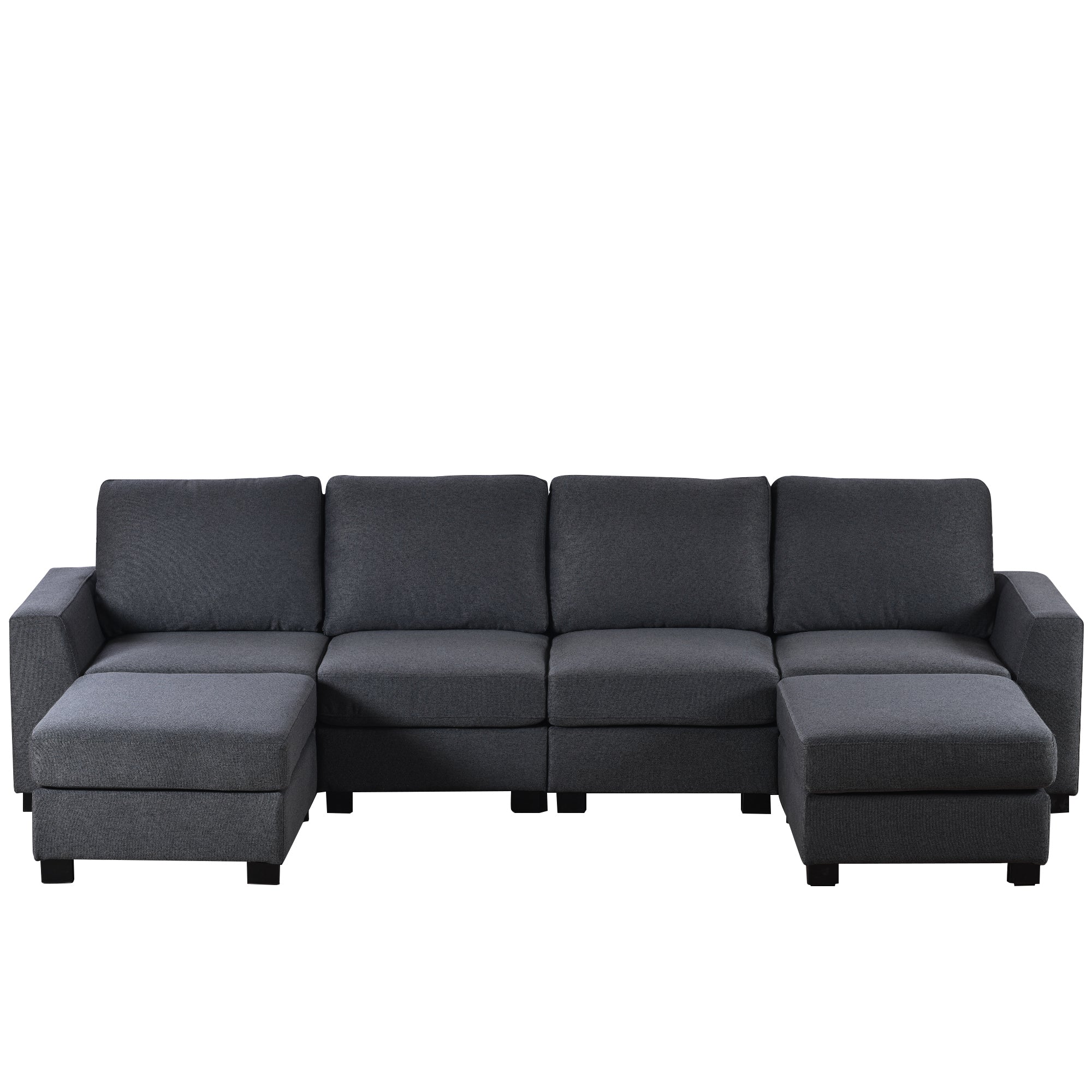 U_STYLE 3 Pieces U shaped Sofa with Removable Ottomans