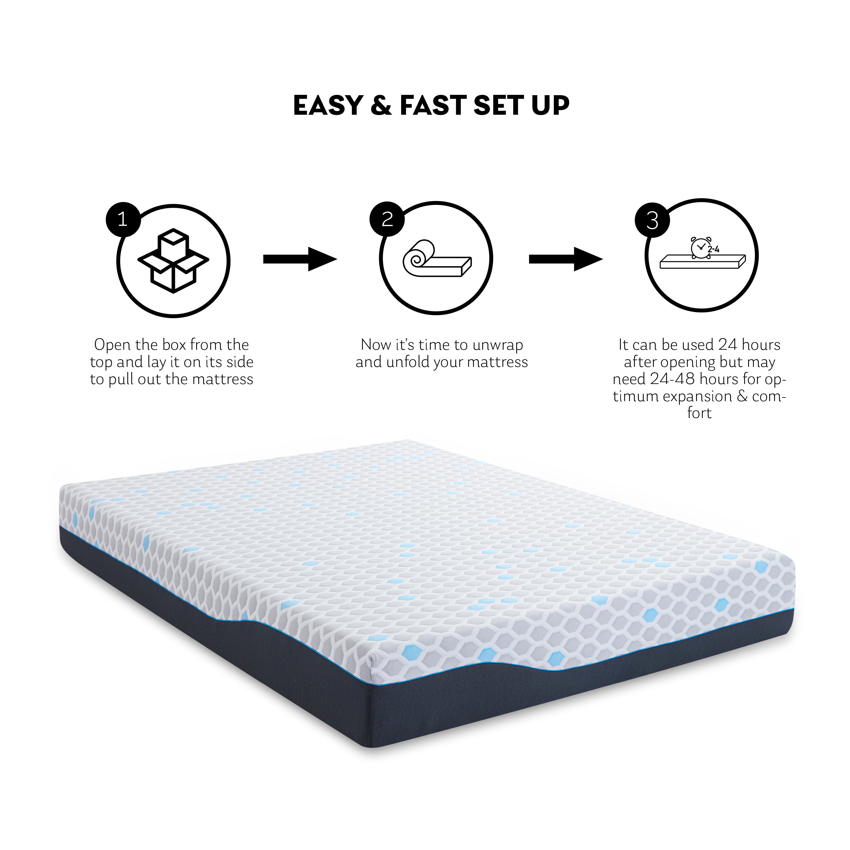 10 Inch Memory Foam Mattress, Mattress in A Box, Gel Memory Foam Infused Bamboo Charcoal, CertiPUR-US Certified,Made in USA