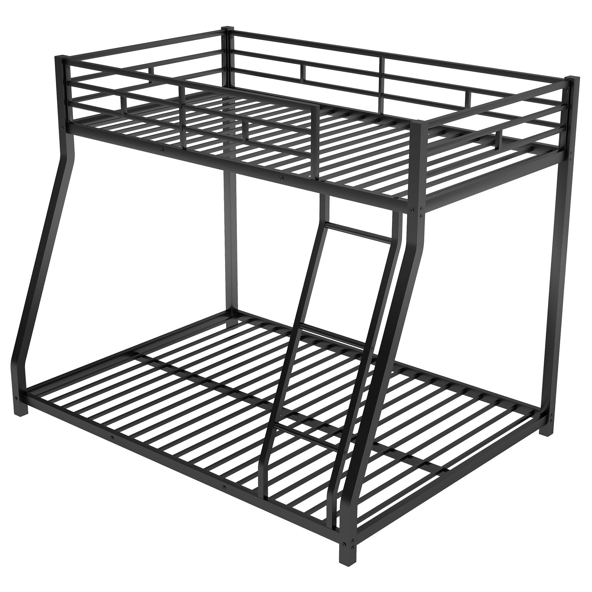 Metal Floor Bunk Bed, Twin over Full,Black(OLD SKU:MF193244AAB)