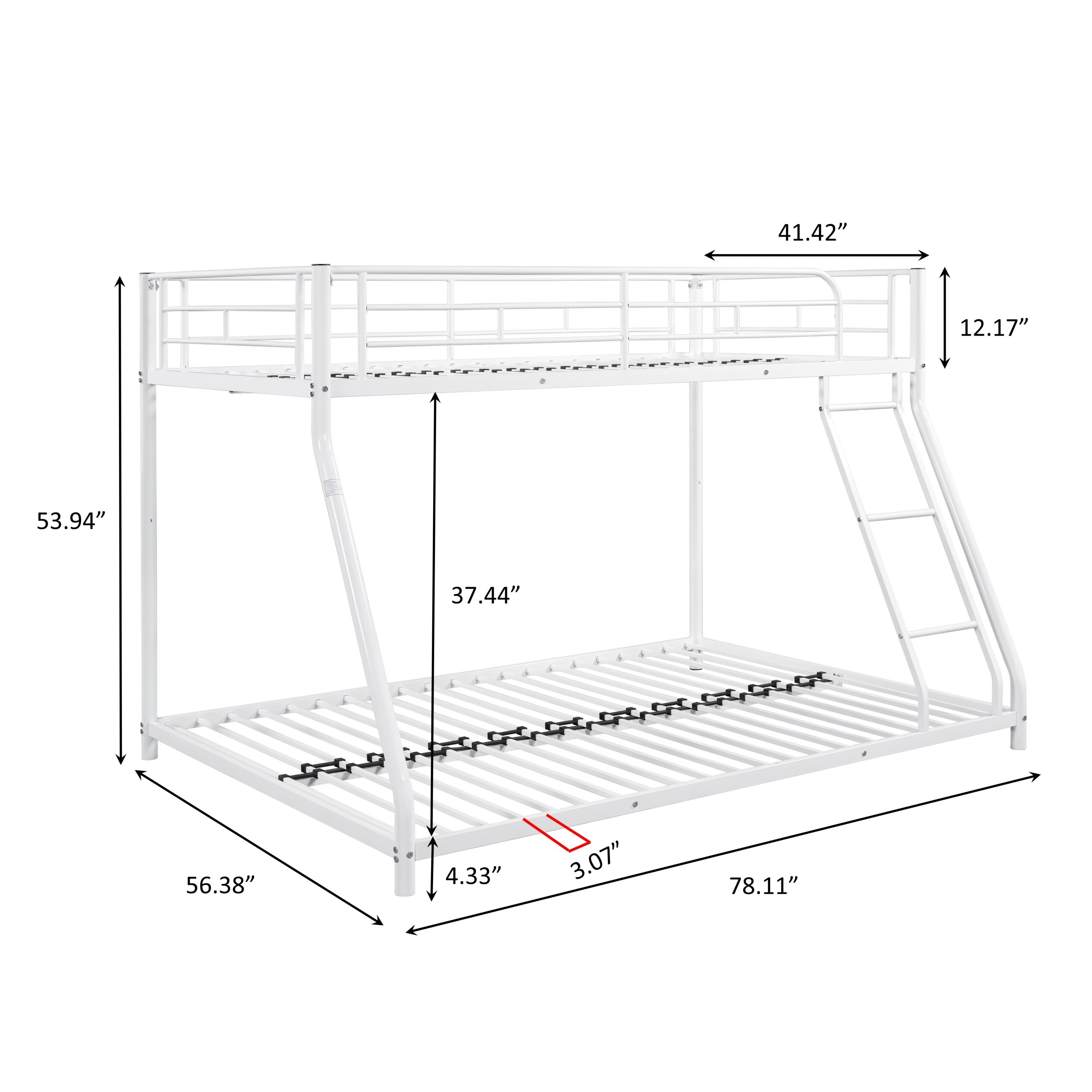 Metal Twin over Full Bunk Bed/ Heavy-duty Sturdy Metal/ Noise Reduced/ Safety Guardrail/ CPC Certified/ No Box Spring Needed