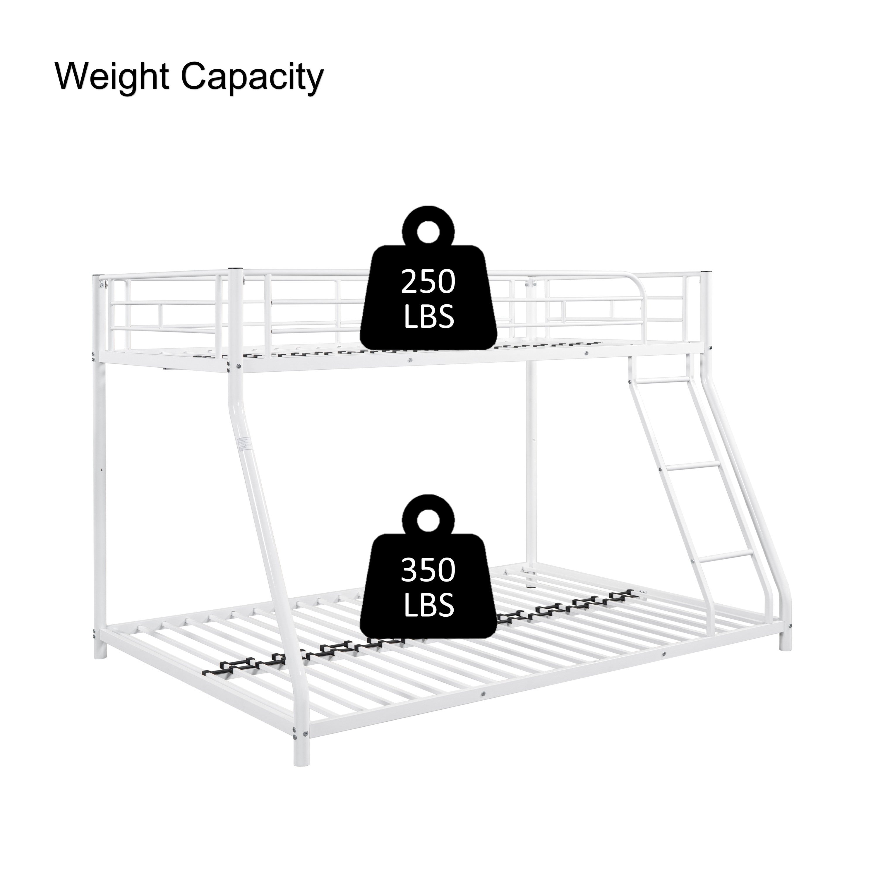 Metal Twin over Full Bunk Bed/ Heavy-duty Sturdy Metal/ Noise Reduced/ Safety Guardrail/ CPC Certified/ No Box Spring Needed