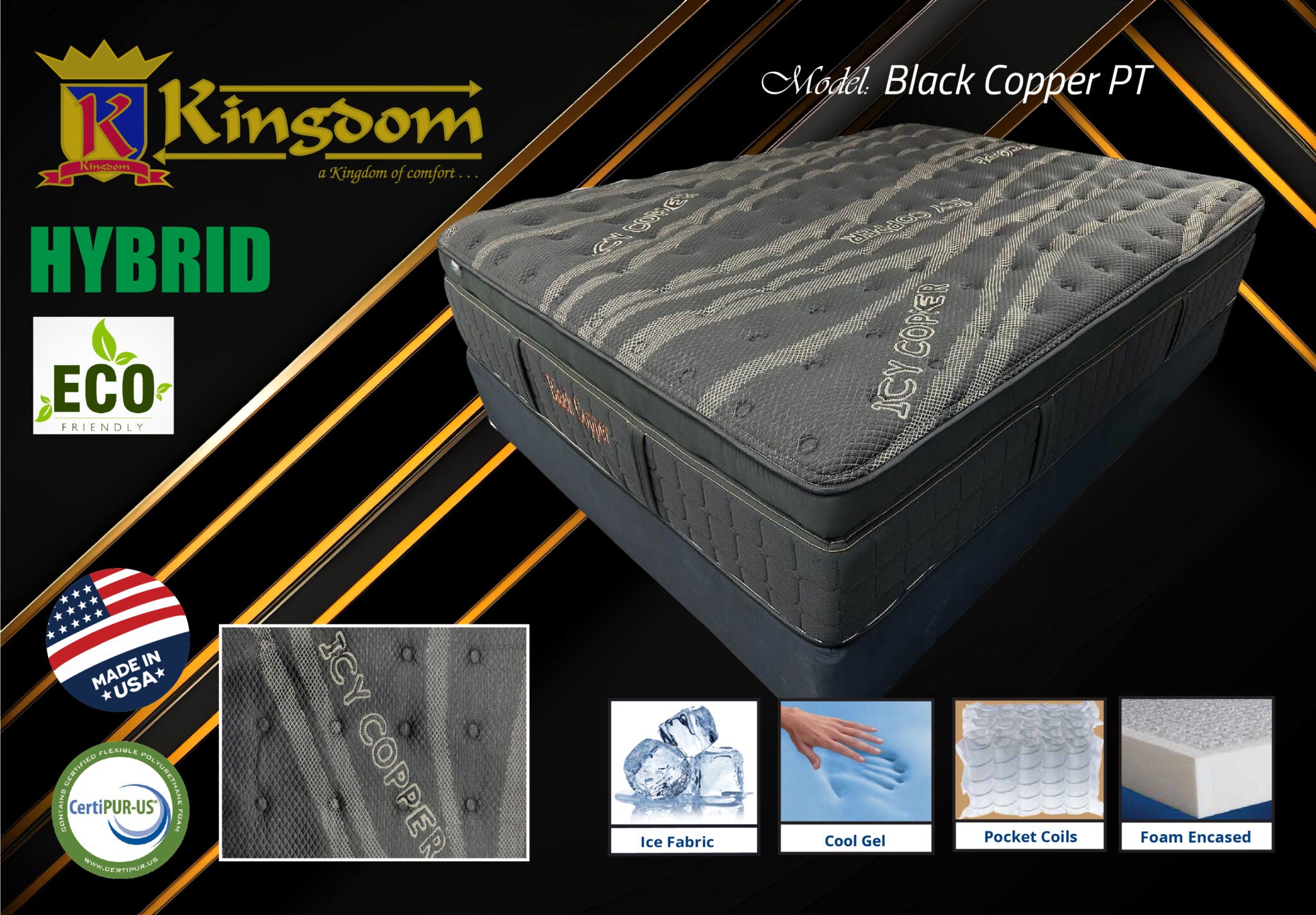 IC Copper Hybrid 16" Kingdom Mattress