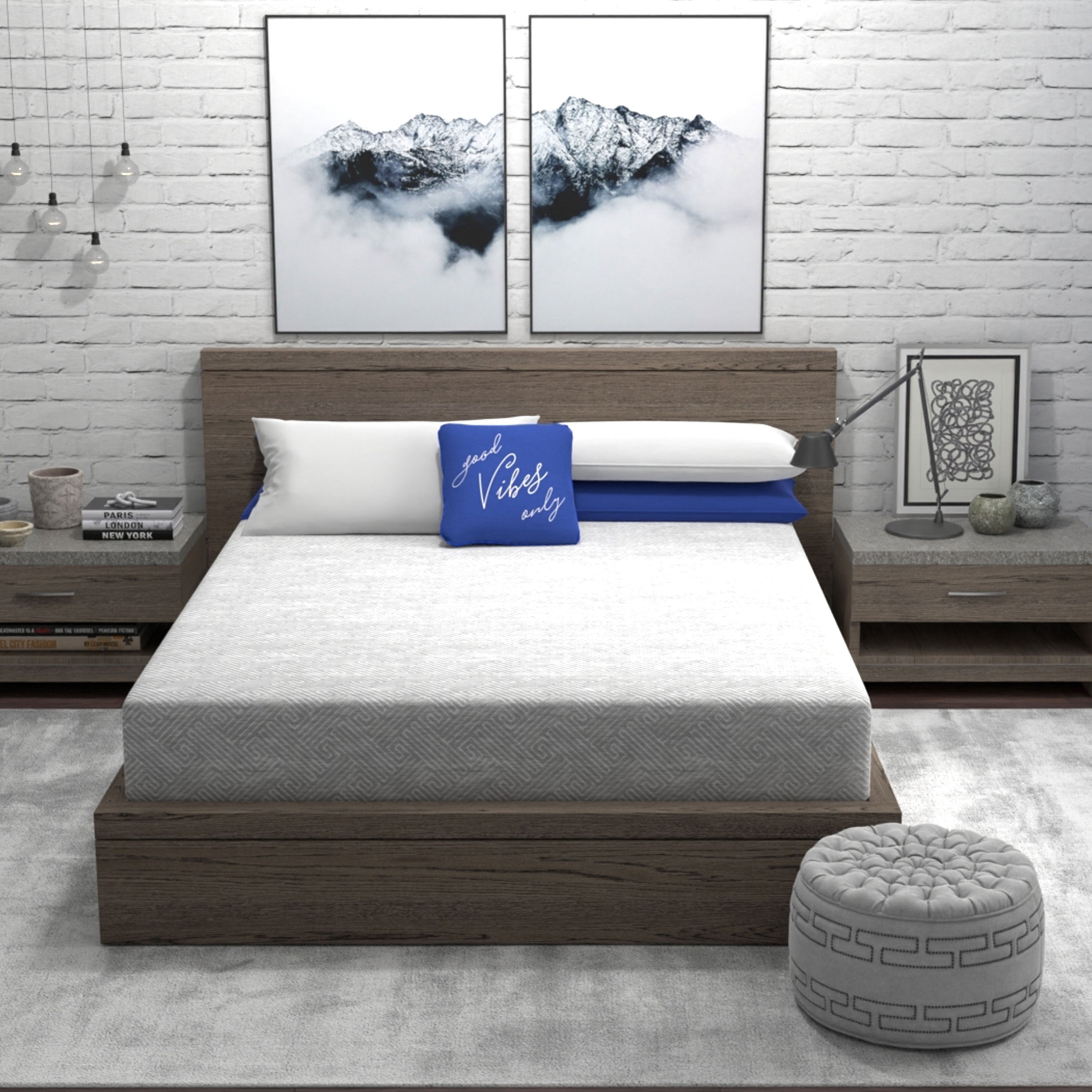 Vibe 8" Heather Grey Memory Foam Mattress (Ultra Small Package)