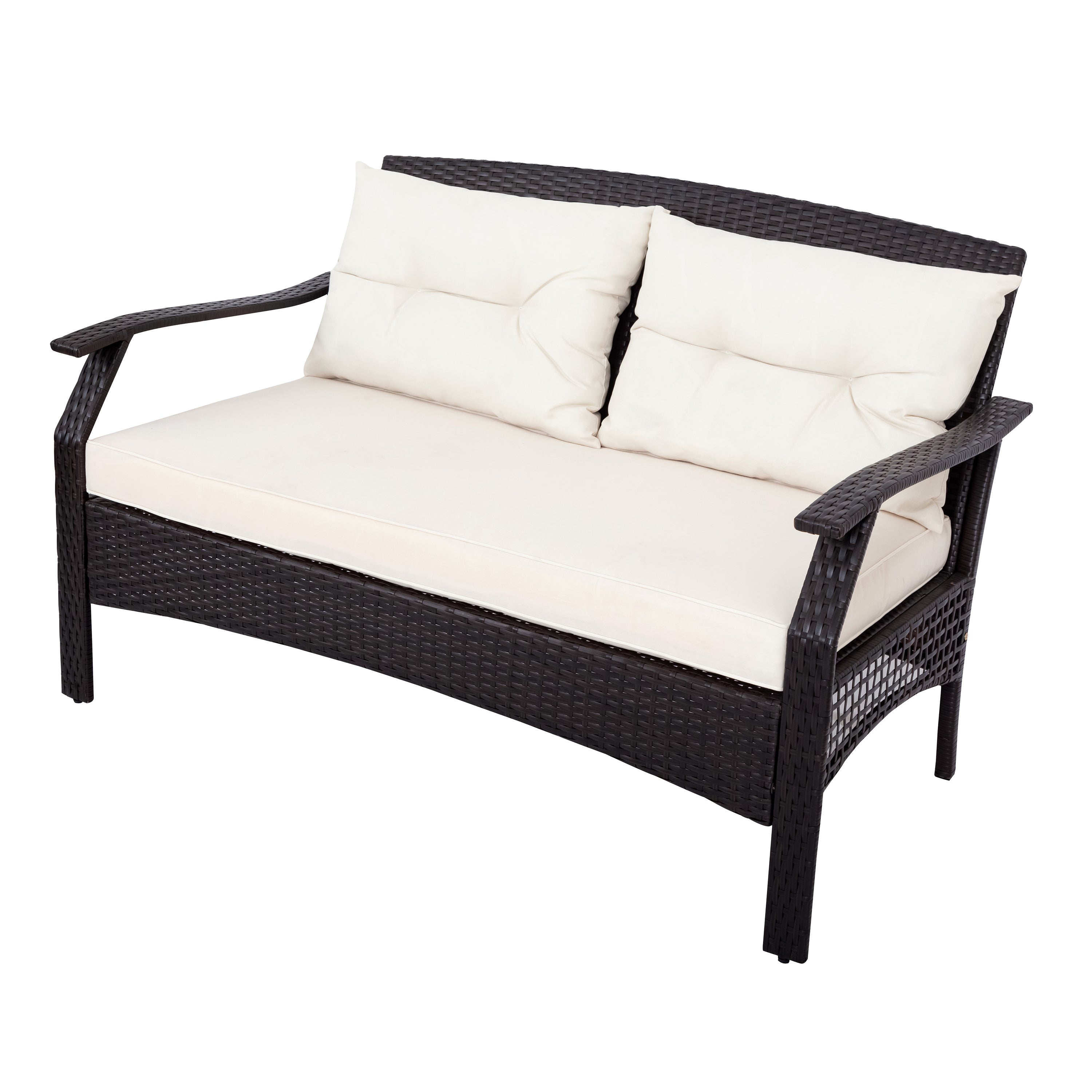 U_Style 4 Piece Rattan Sofa Seating Group with Cushions, Outdoor Ratten sofa