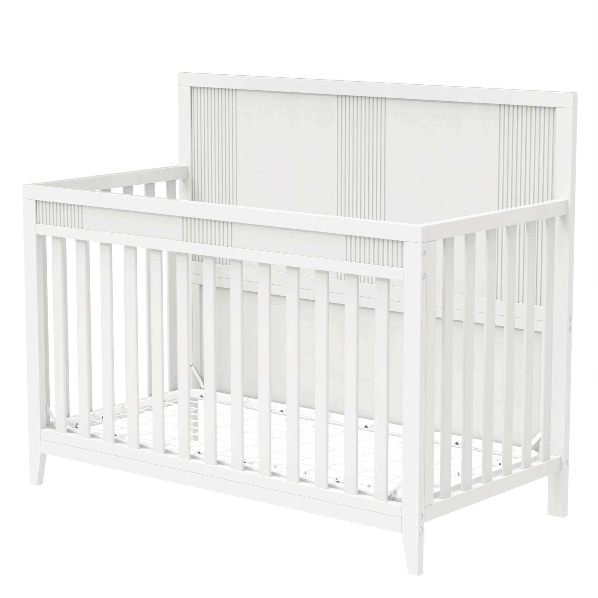 Certified Baby Safe Crib, Pine Solid Wood, Non-Toxic Finish, Snow White