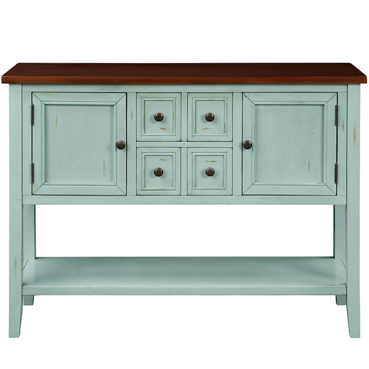 TREXM  Cambridge Series Buffet Sideboard Console Table with Bottom Shelf (Retro Blue)