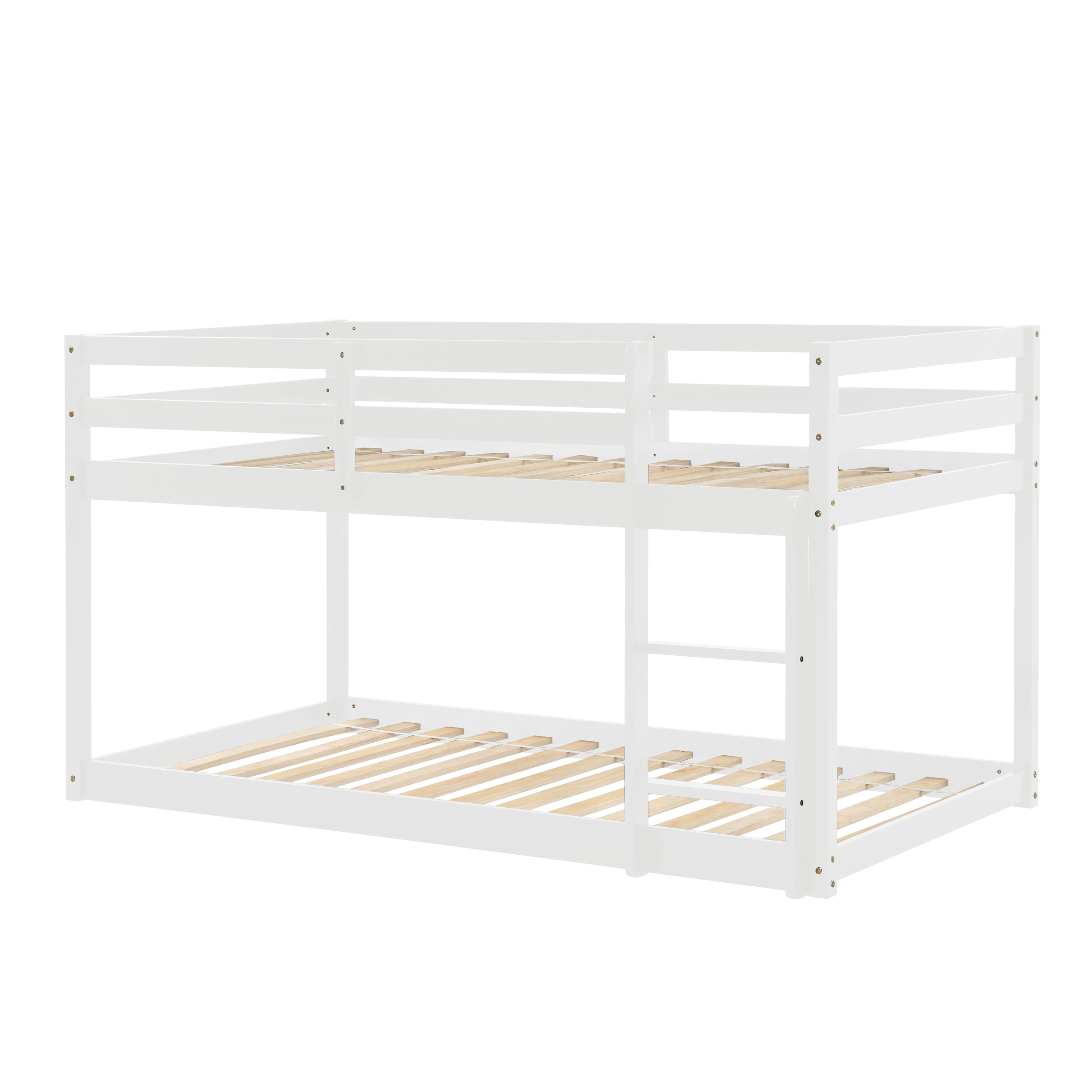 Twin over Twin Floor Bunk Bed, White(Old Sku:W50430320)