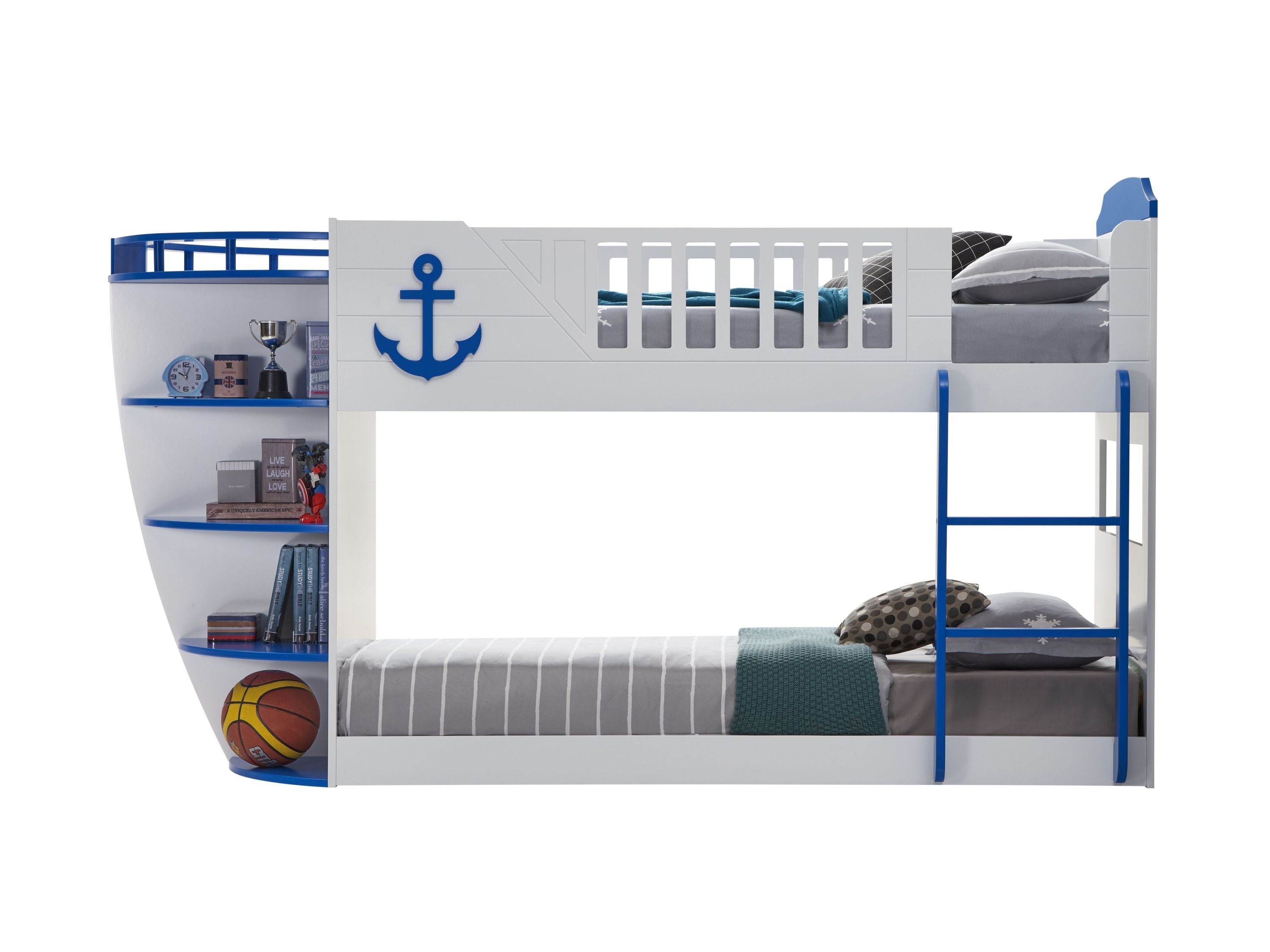 ACME Neptune Twin/Twin Bunk Bed w/Storage Shelves in Sky Blue Finish BD00577