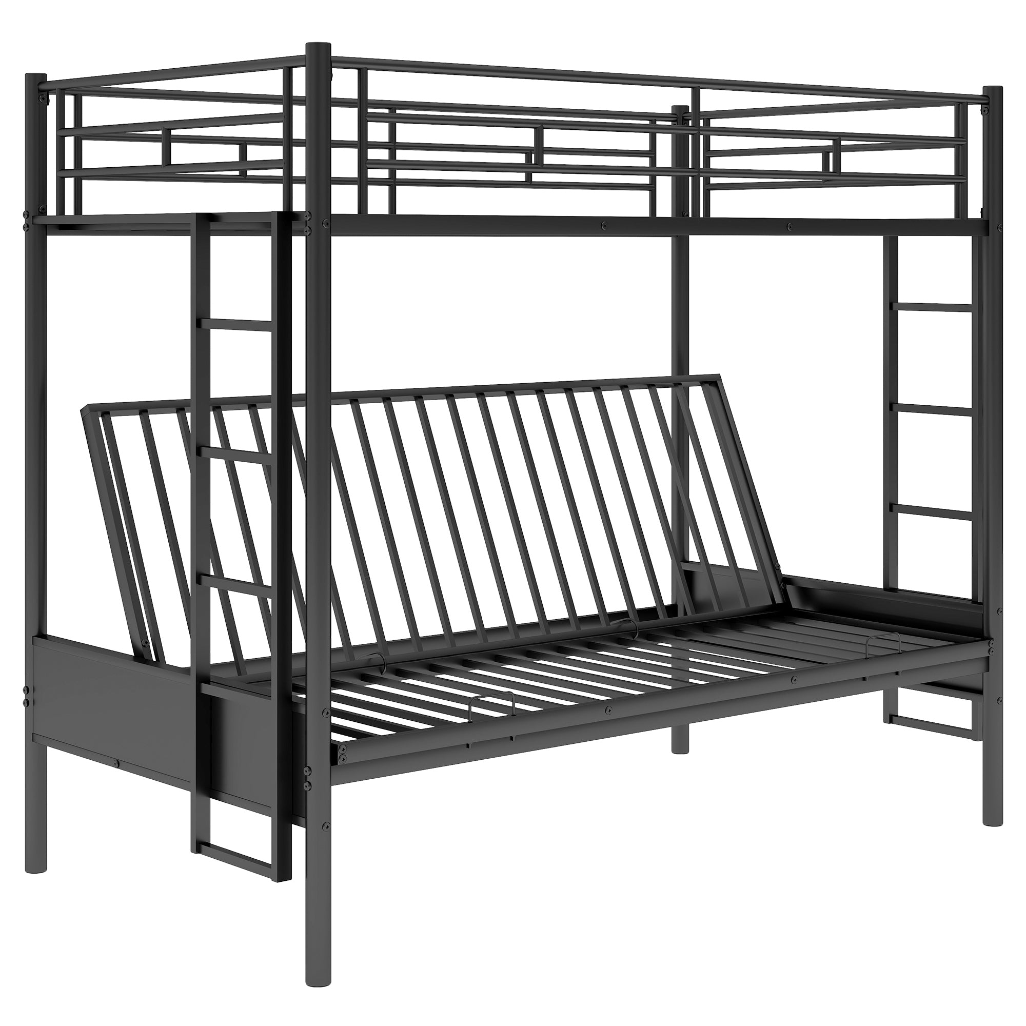 Twin over Full Metal Bunk Bed, Multi-Function,Black(OLD SKU:MF193079AAB)