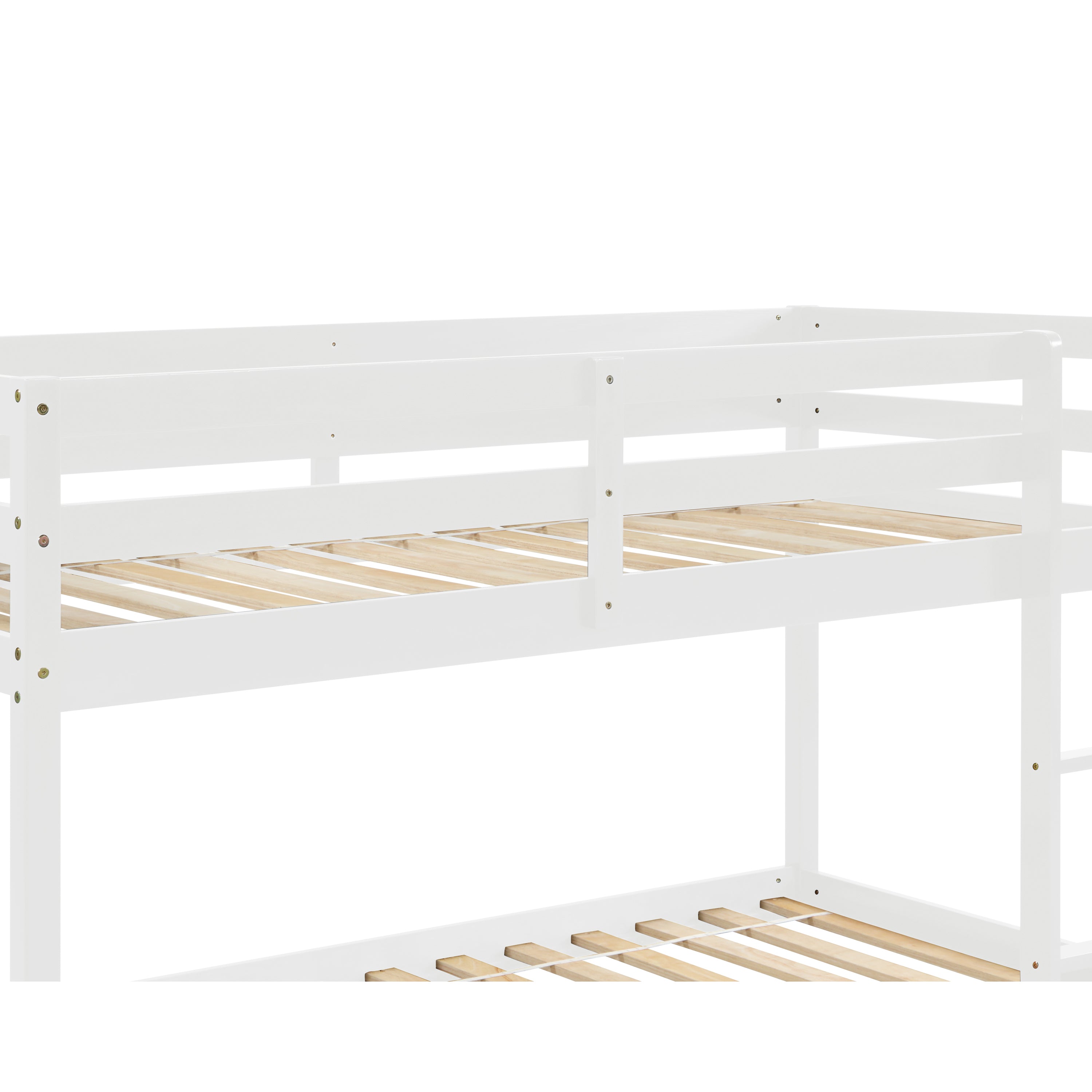 Twin over Twin Floor Bunk Bed, White(Old Sku:W50430320)