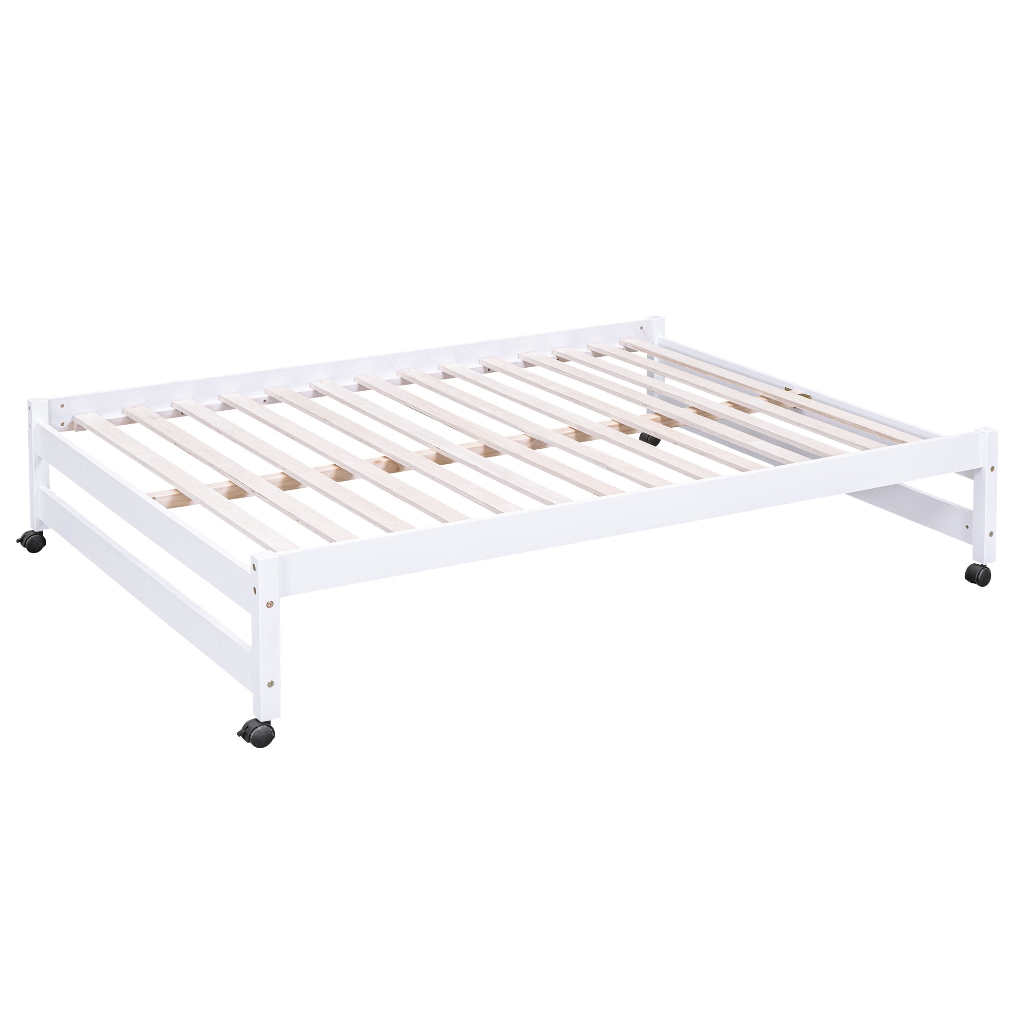 Twin over Full Bunk Bed with Storage Staircase, Desk, Shelves and Hanger for Clothes, White