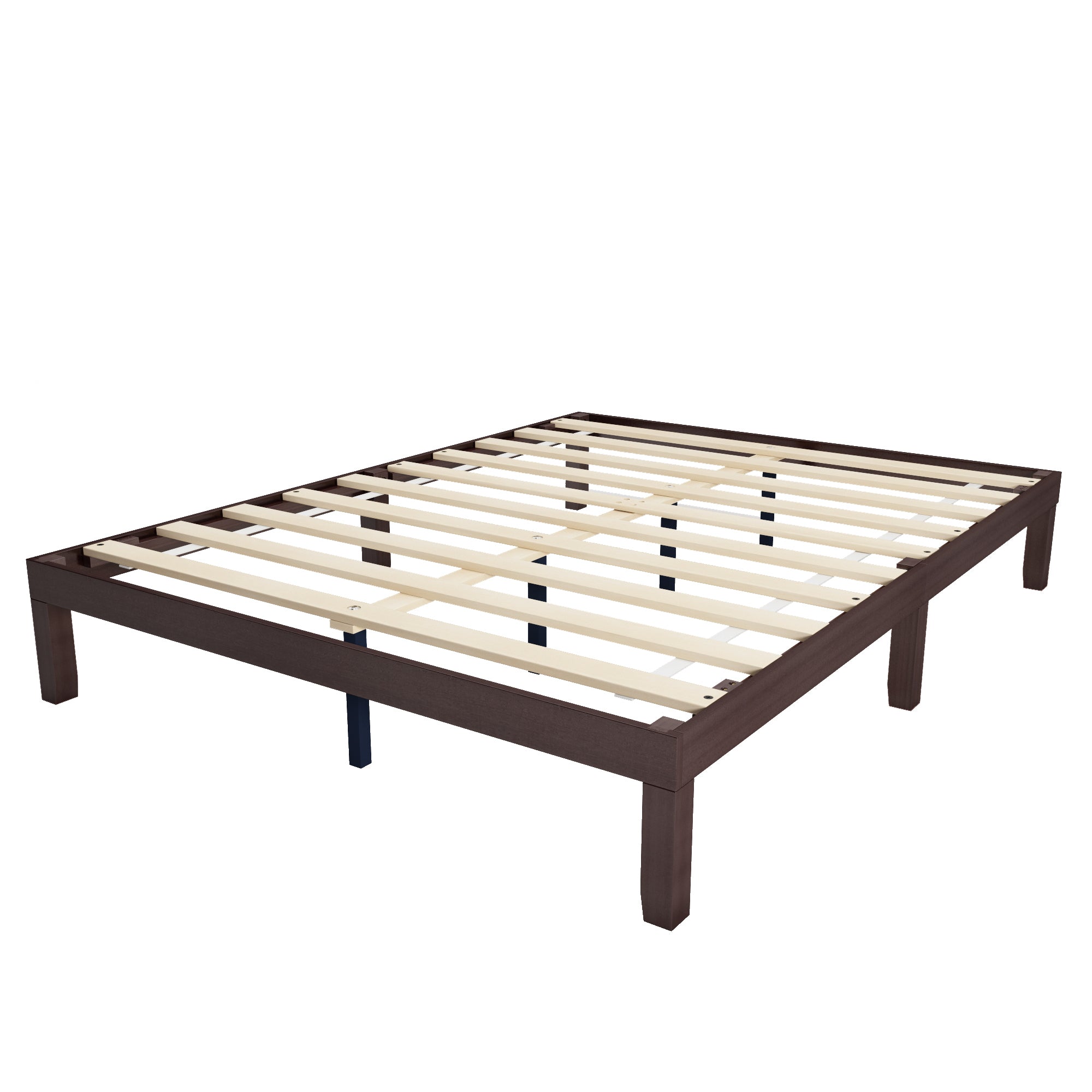 Queen Size Wood Platform Bed Frame, No Box Spring Needed, Strong Wood Slat Support, Easy Assembly