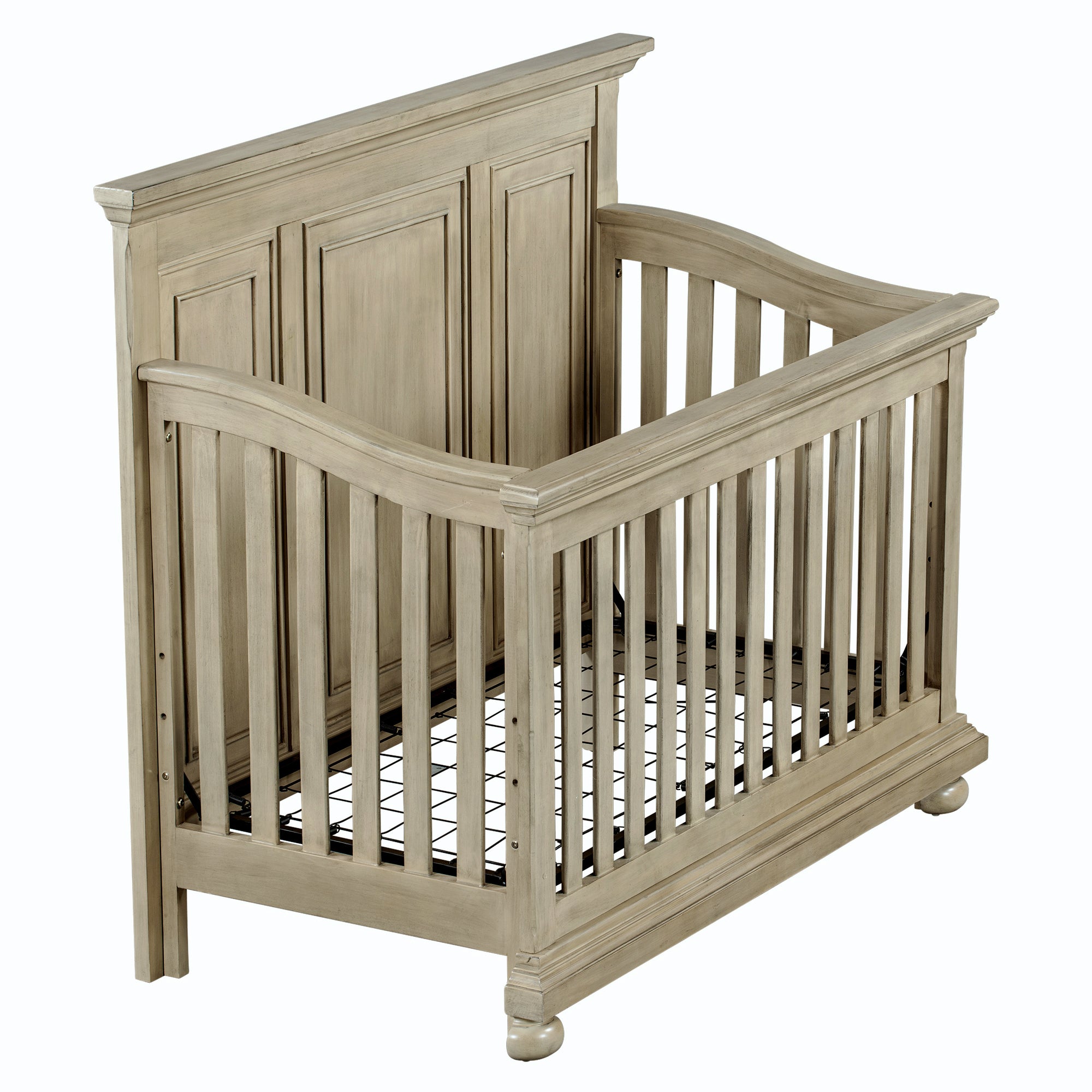 Traditional Farmhouse Style 4-in-1 Full Size Convertible Crib - Converts to Toddler Bed, Daybed and Full-Size Bed, Stone Gray