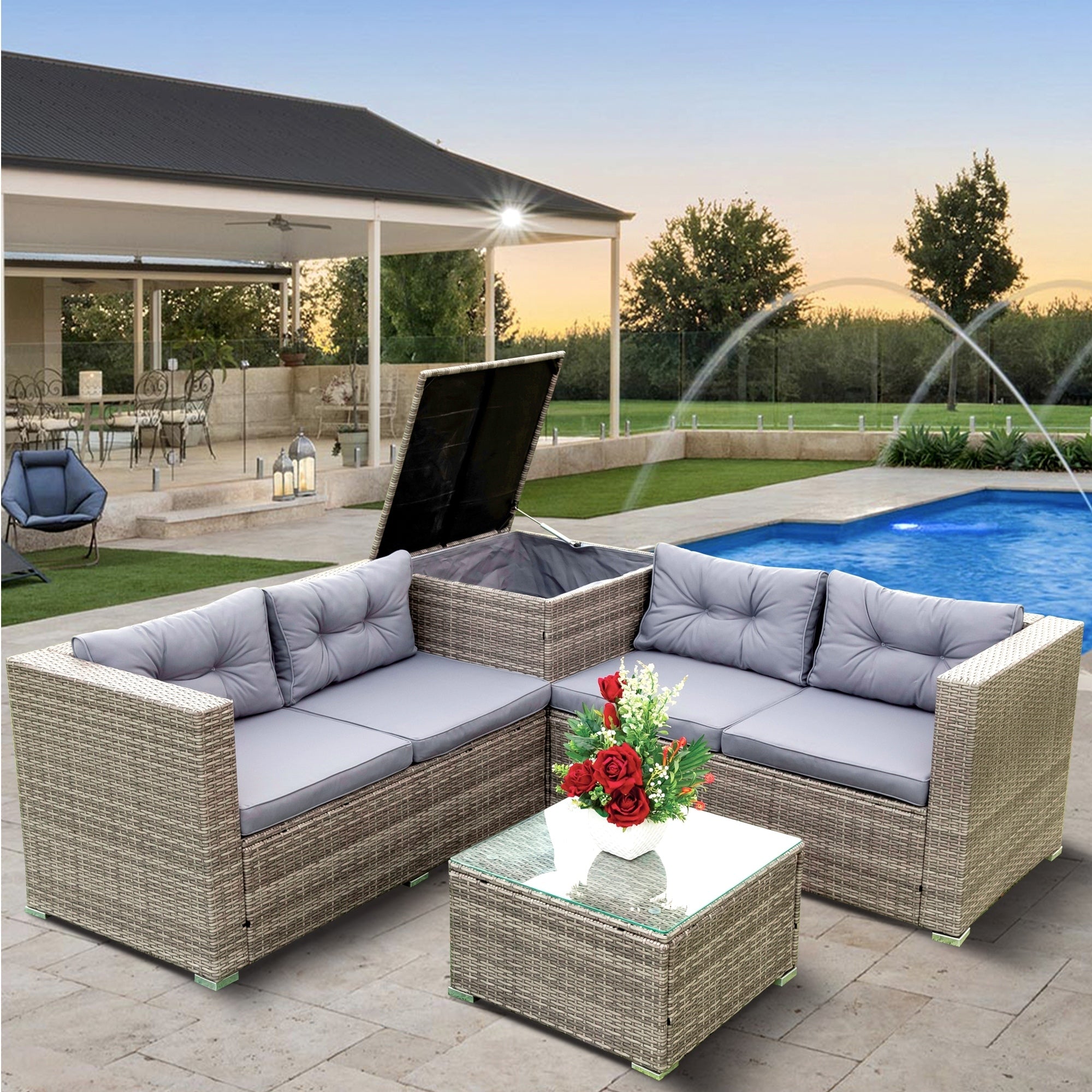 4 Piece Patio Sectional 