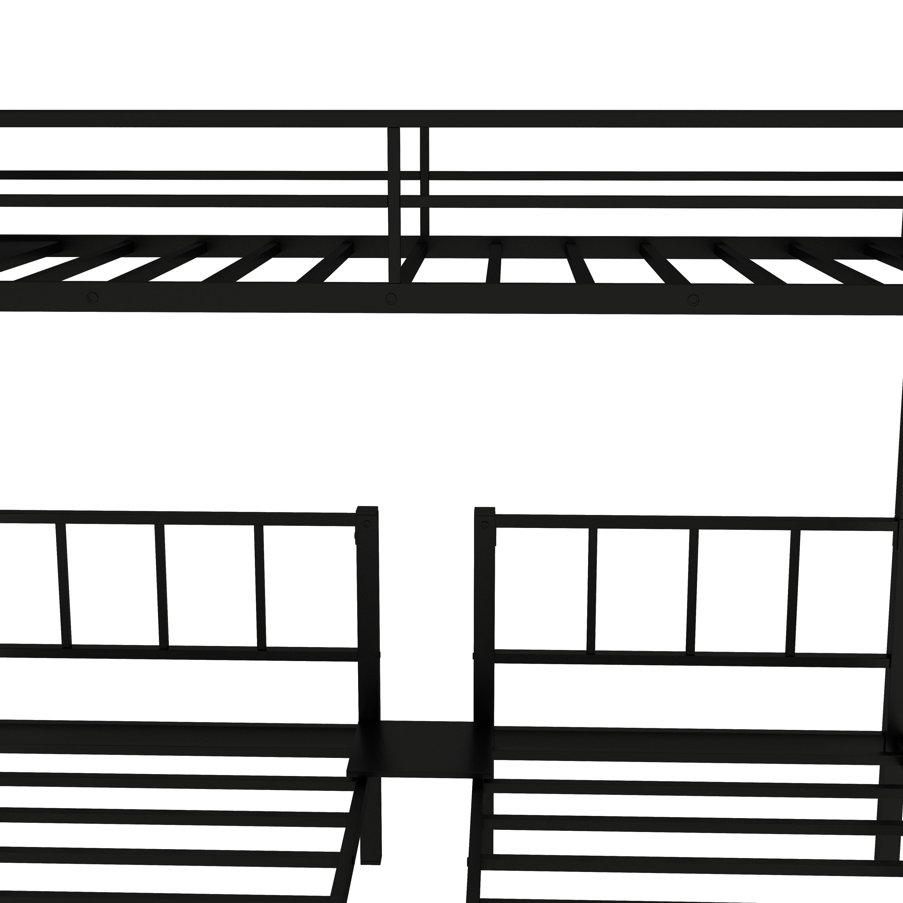 Twin over Twin & Twin Bunk Beds for 3, Twin XL over Twin & Twin Bunk Bed Metal Triple Bunk Bed, Black (Pre-sale date: June 10th)