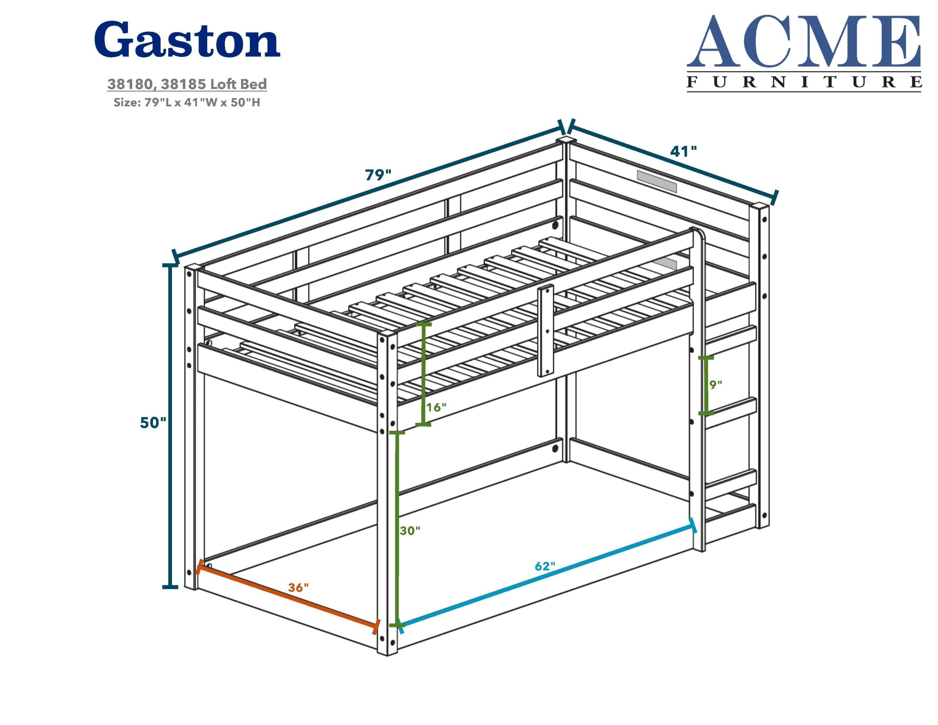 ACME Gaston Loft Bed, Espresso 38185 twin