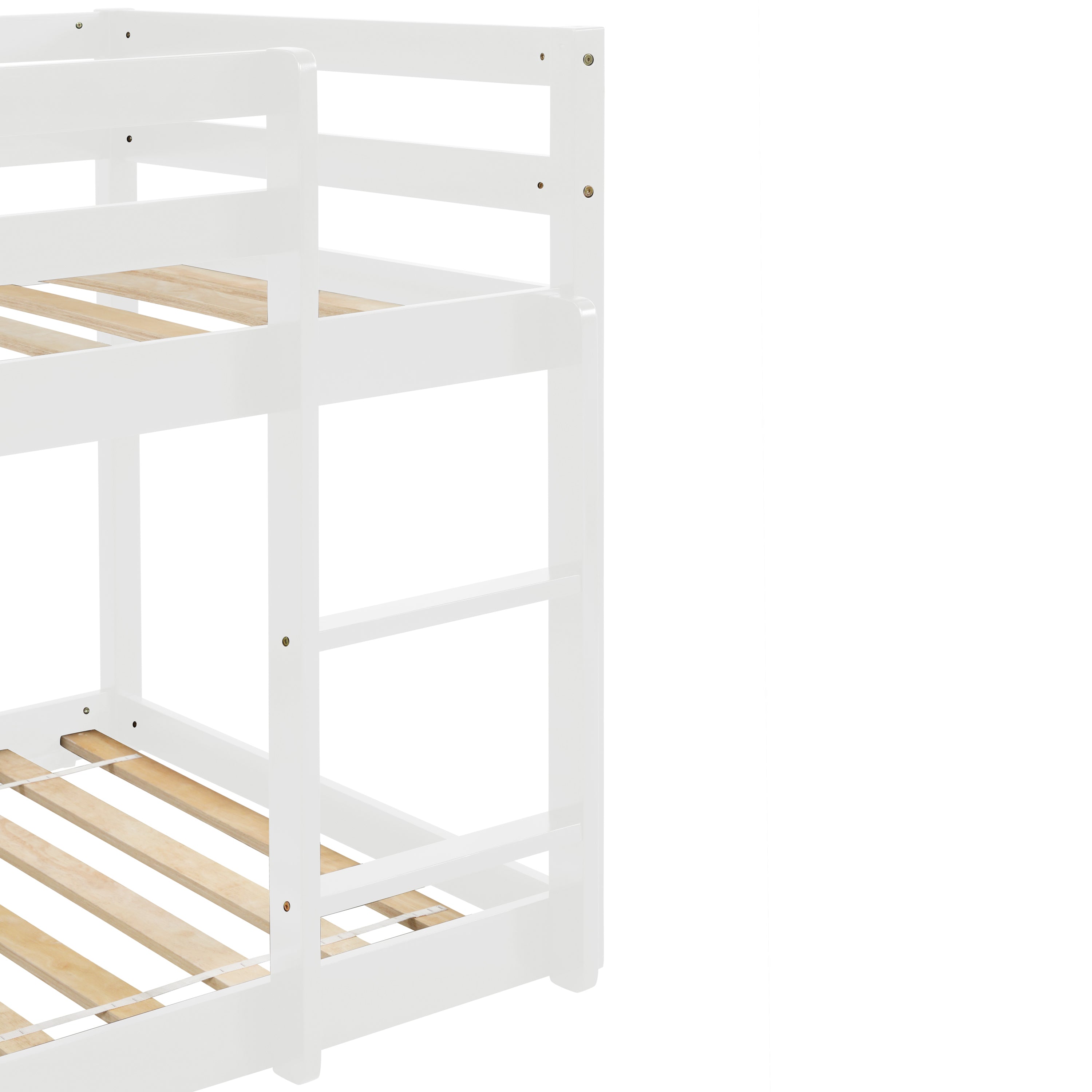 Twin over Twin Floor Bunk Bed, White(Old Sku:W50430320)