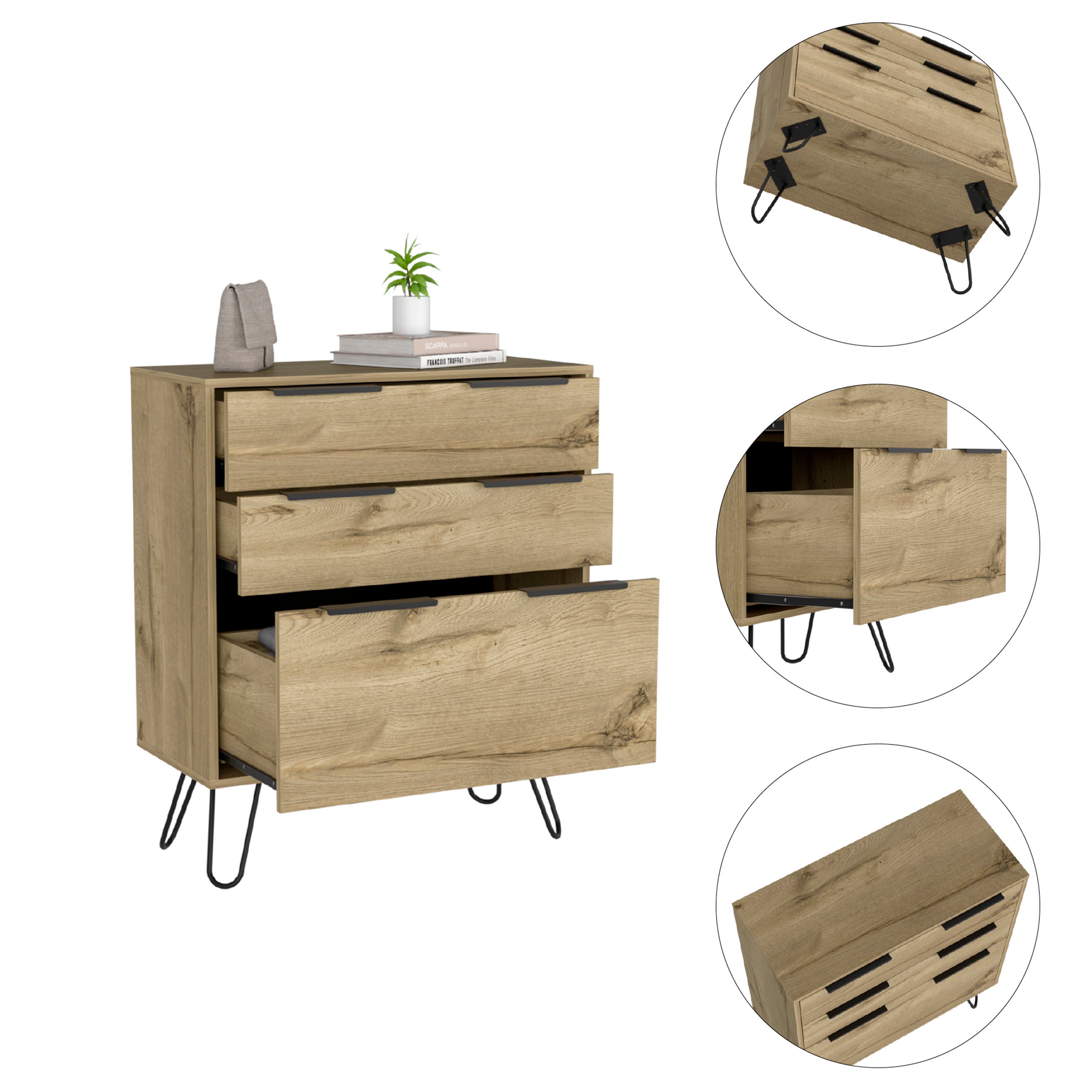 Kirsage 3-Drawer Dresser Light Oak