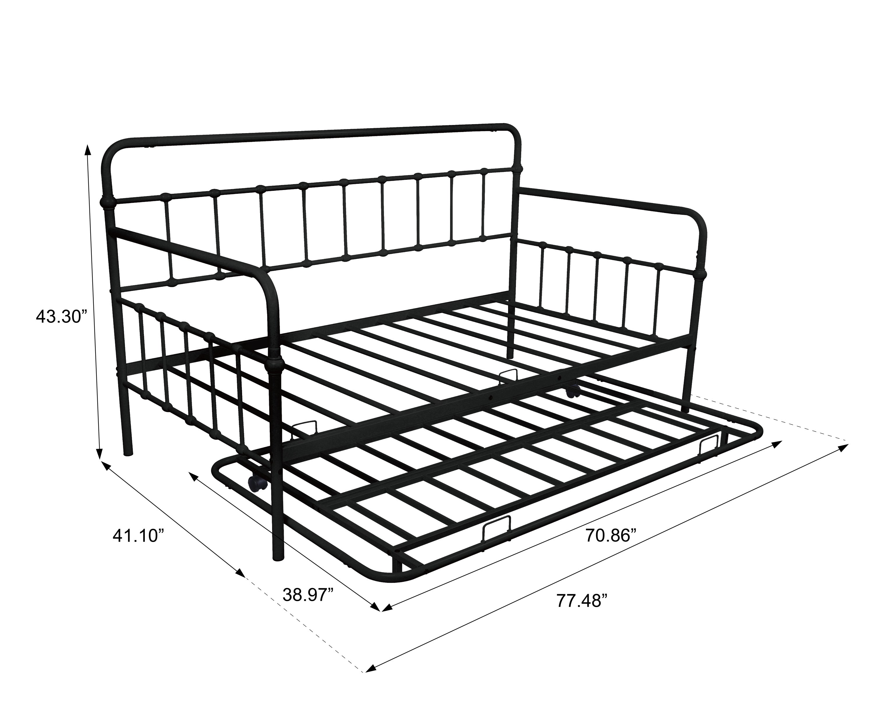 Metal Frame Daybed with trundle