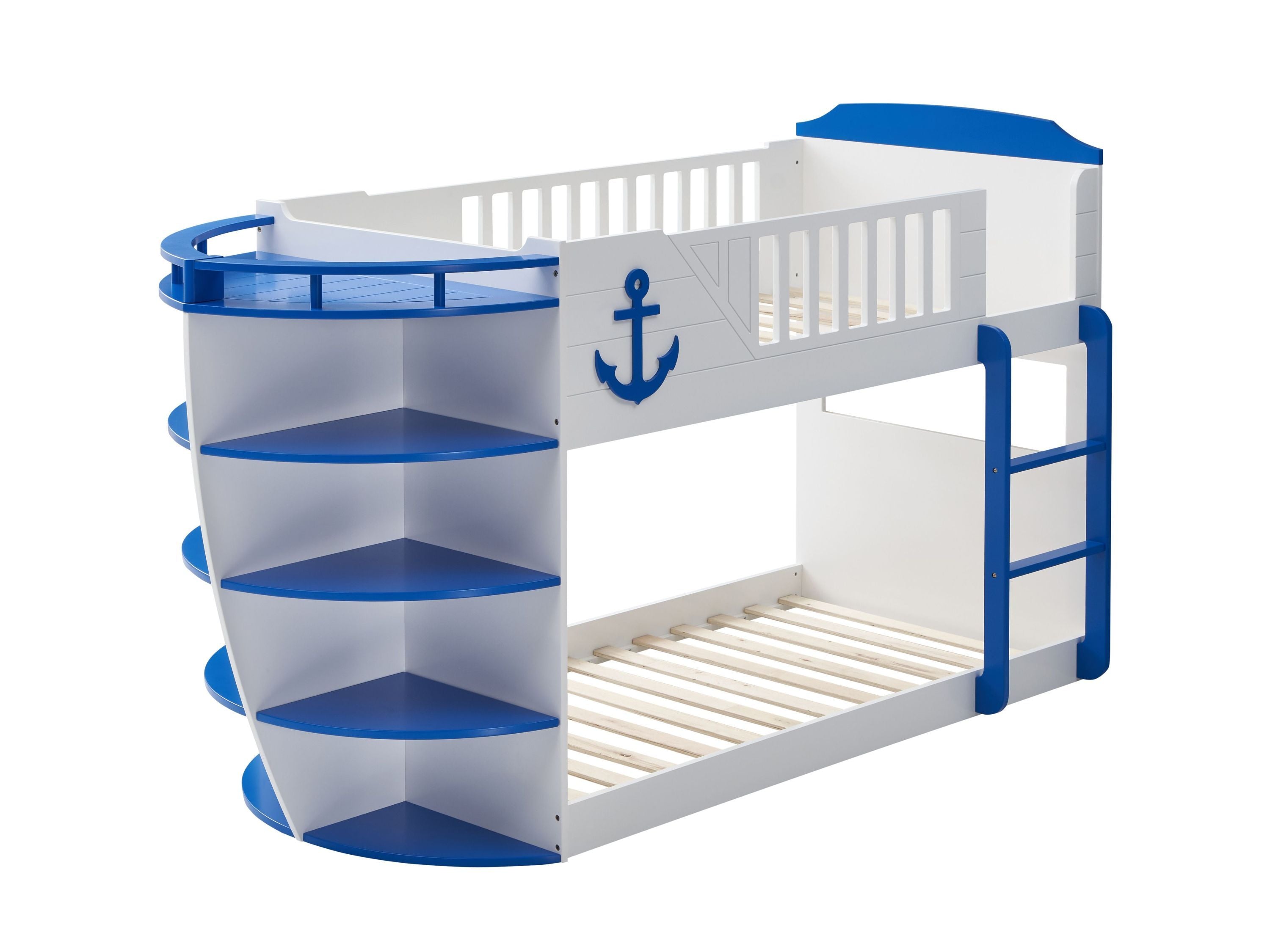 ACME Neptune Twin/Twin Bunk Bed w/Storage Shelves in Sky Blue Finish BD00577