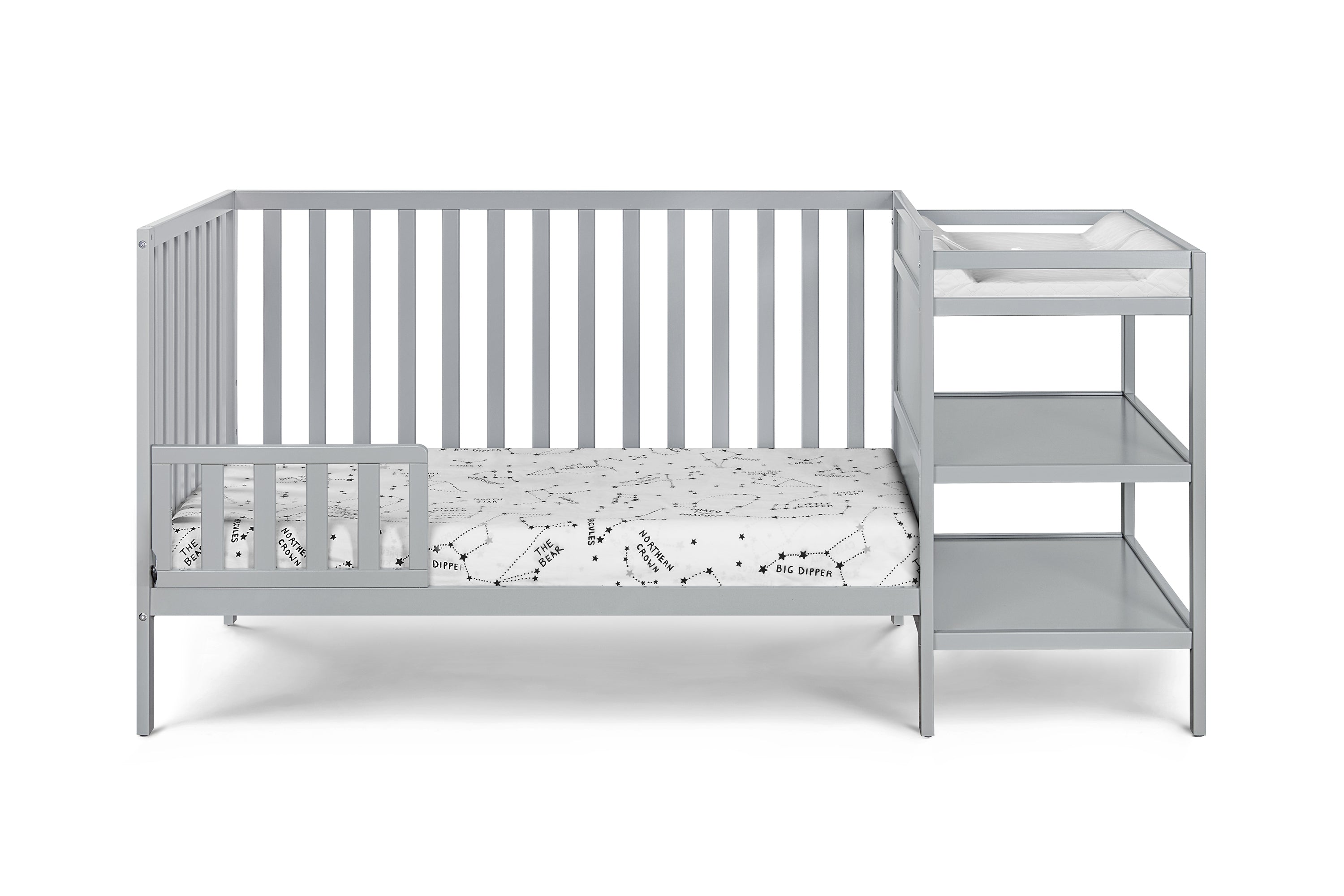 Palmer 3-in-1 Convertible Crib and Changer Combo Gray