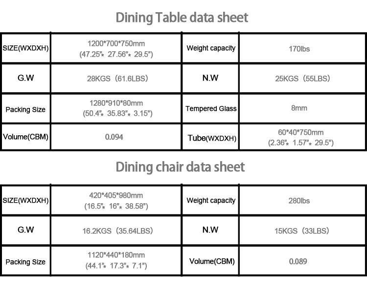 Black Dining Table Set