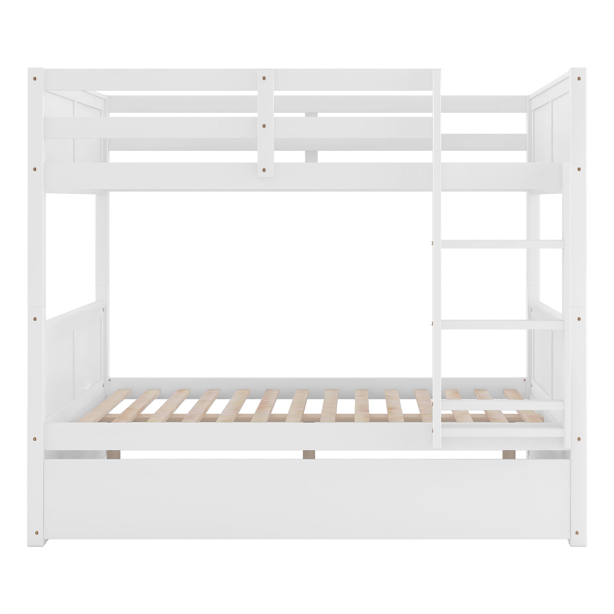 Full Over Full Bunk Bed with Twin Size Trundle, White ( old sku: LP000250AAK )