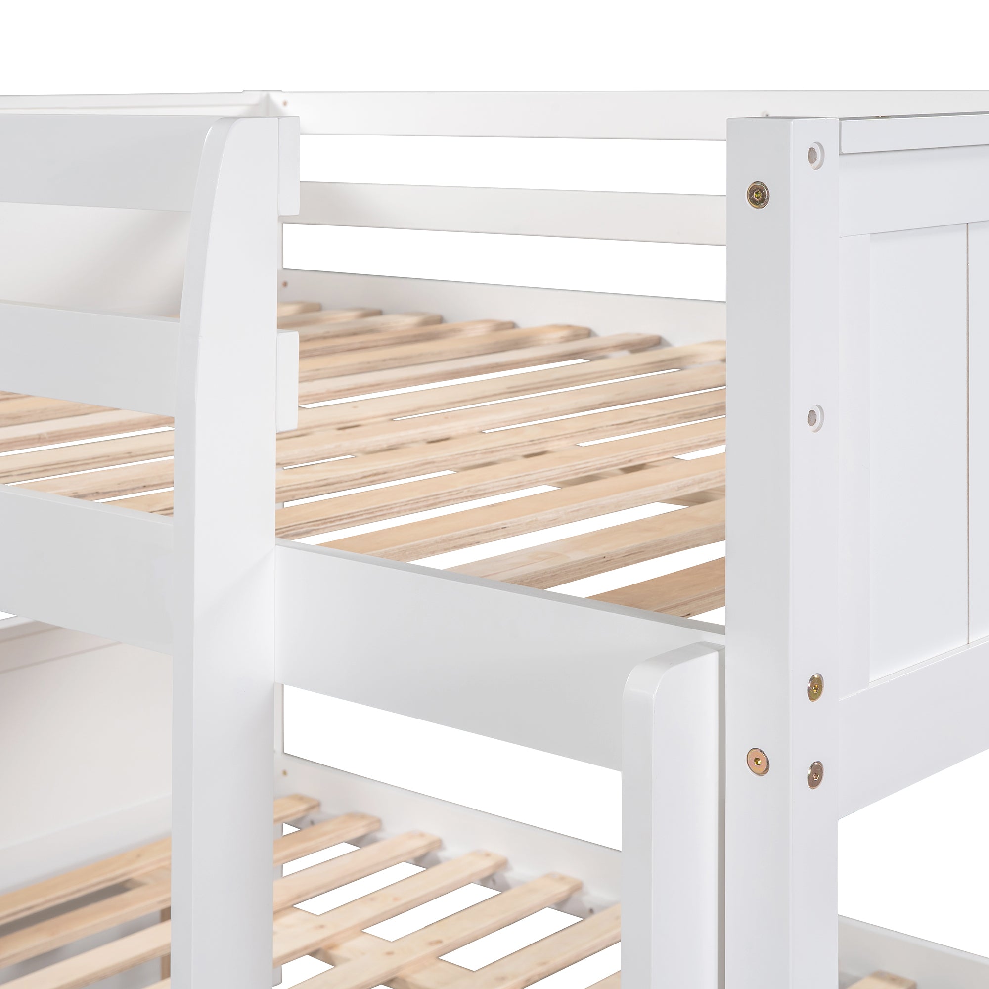 Full Over Full Bunk Bed with Twin Size Trundle, White ( old sku: LP000250AAK )