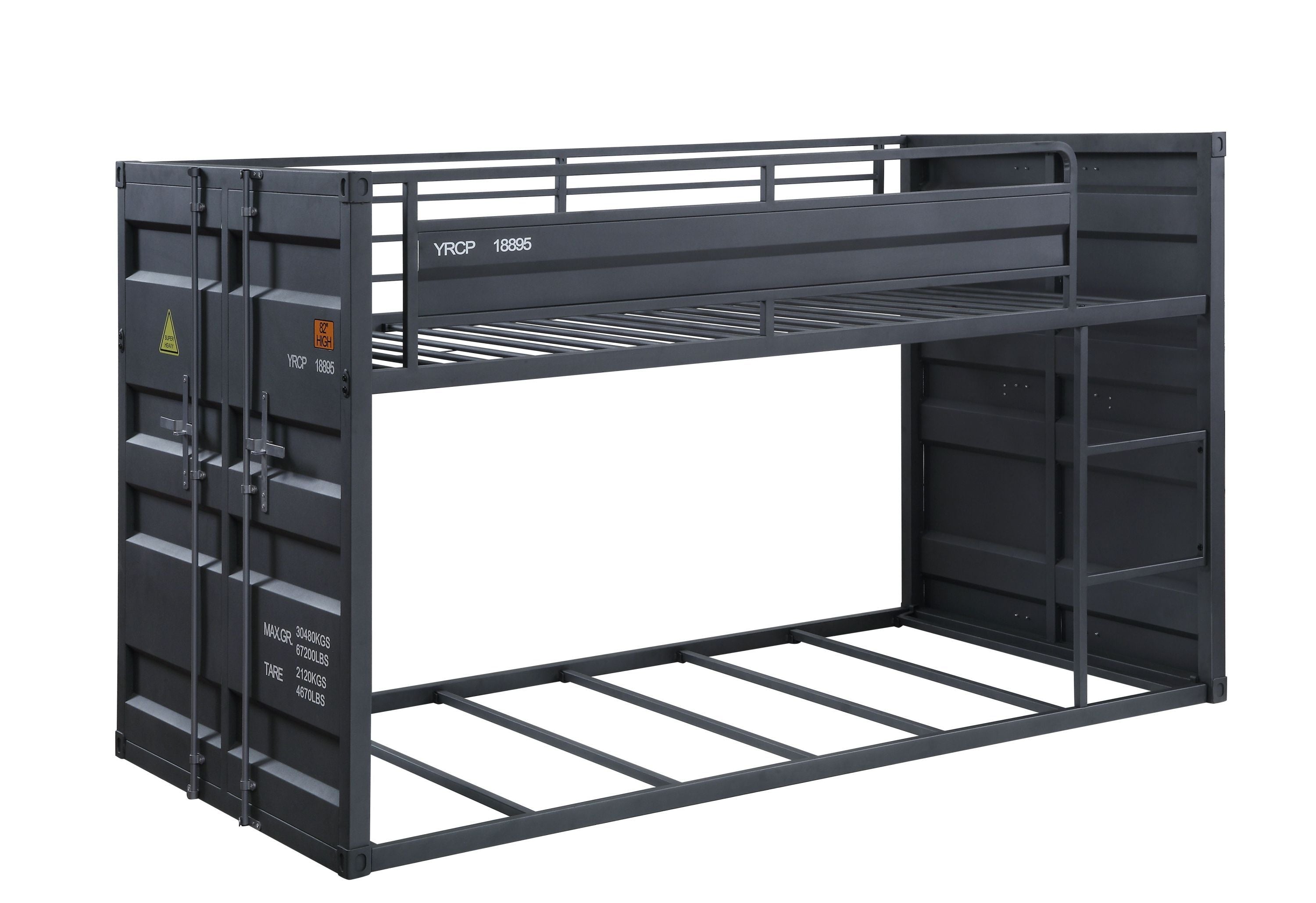 ACME Cargo Twin/Twin Bunk Bed, Gunmetal Finish  37815