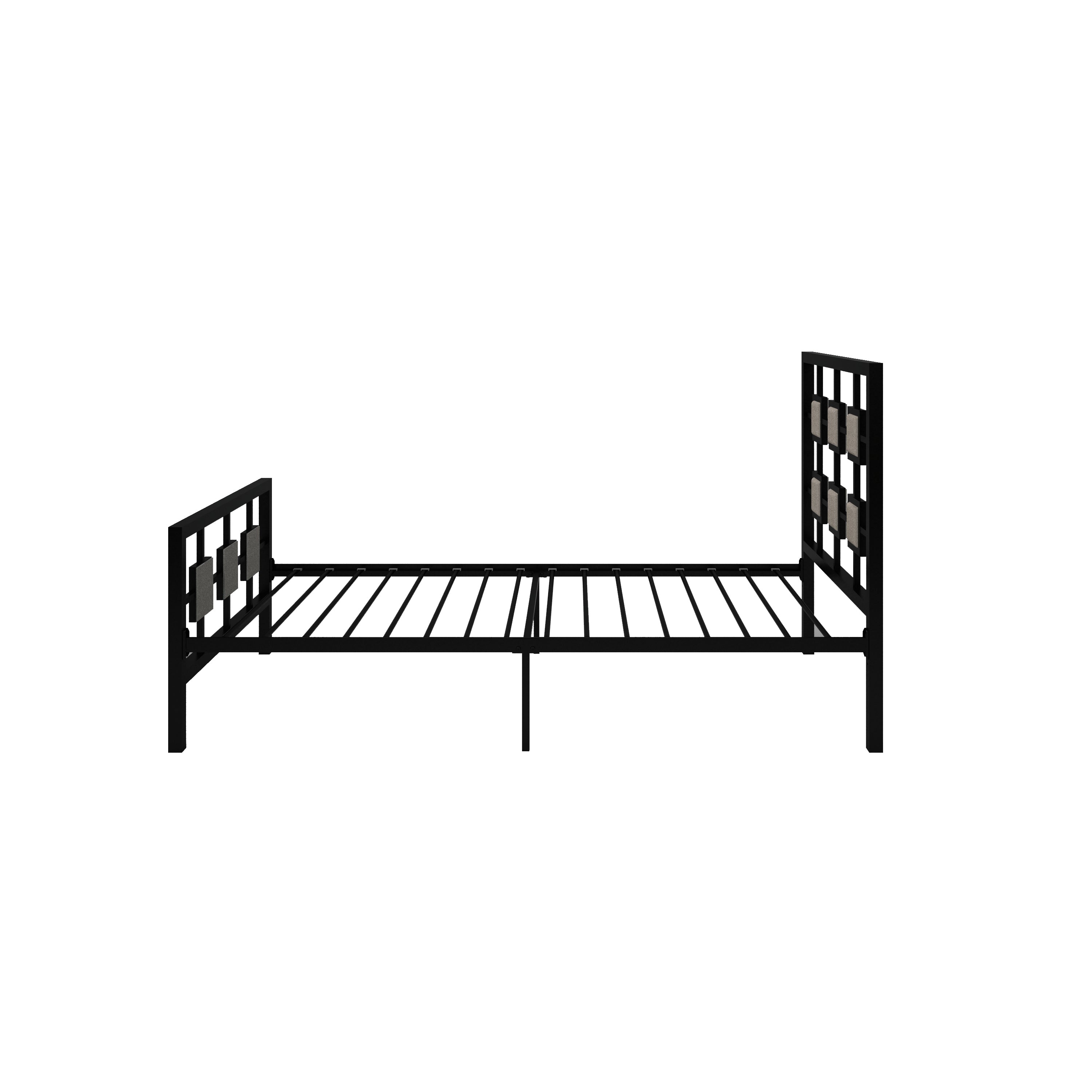 Metal Bed Frame Twin  Size Platform No Box Spring Needed with Square design Headboard and Footboard