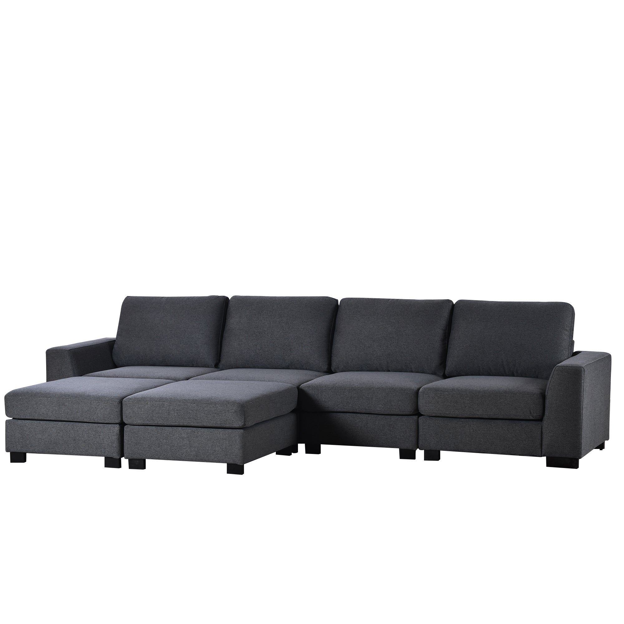 U_STYLE 3 Pieces U shaped Sofa with Removable Ottomans