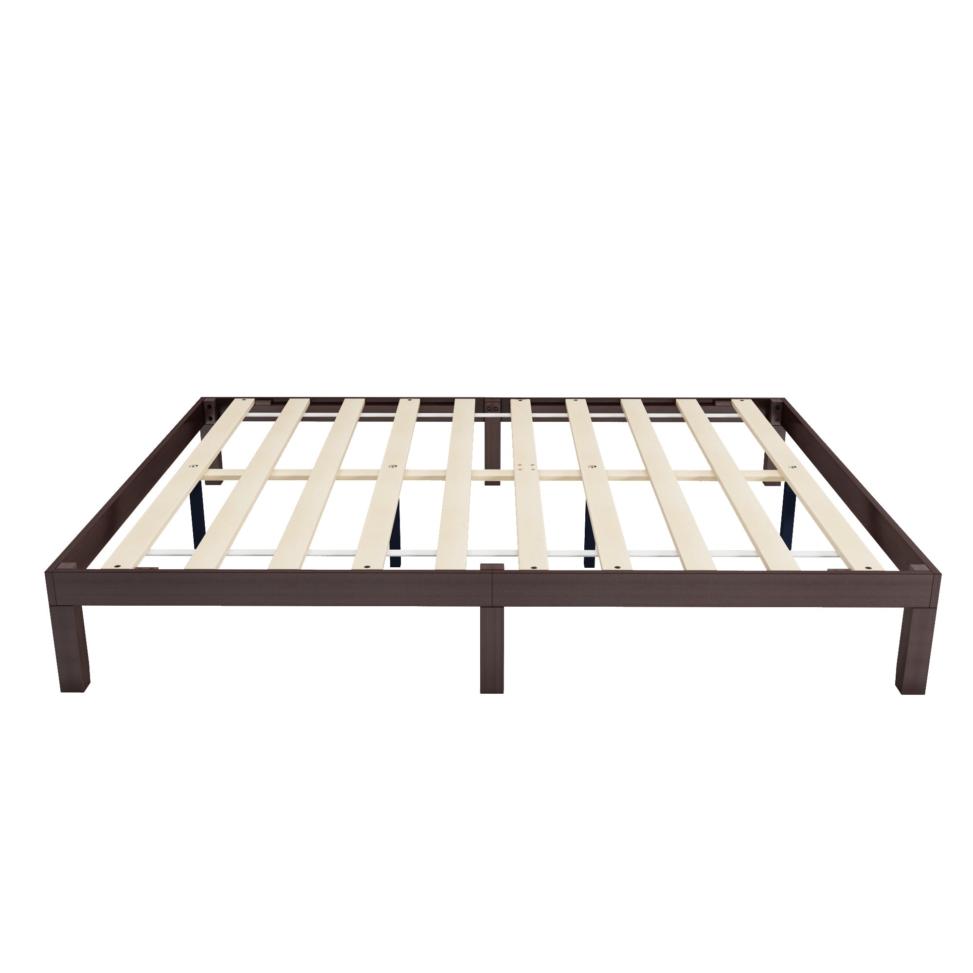 Queen Size Wood Platform Bed Frame, No Box Spring Needed, Strong Wood Slat Support, Easy Assembly