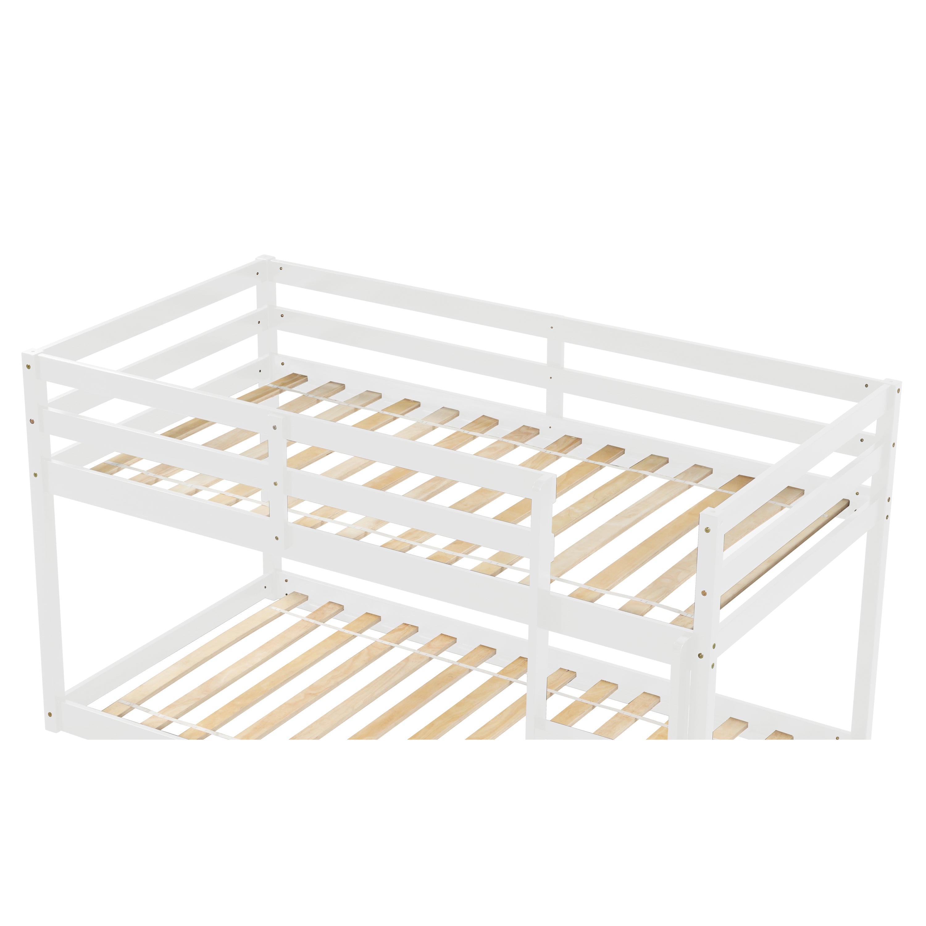 Twin over Twin Floor Bunk Bed, White(Old Sku:W50430320)