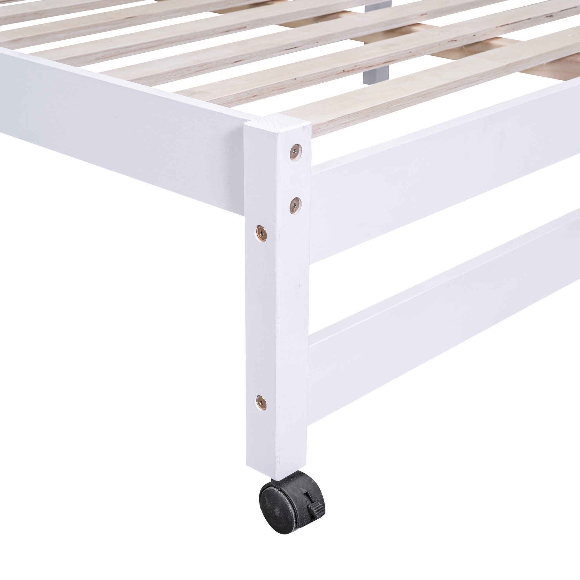 Twin over Full Bunk Bed with Storage Staircase, Desk, Shelves and Hanger for Clothes, White