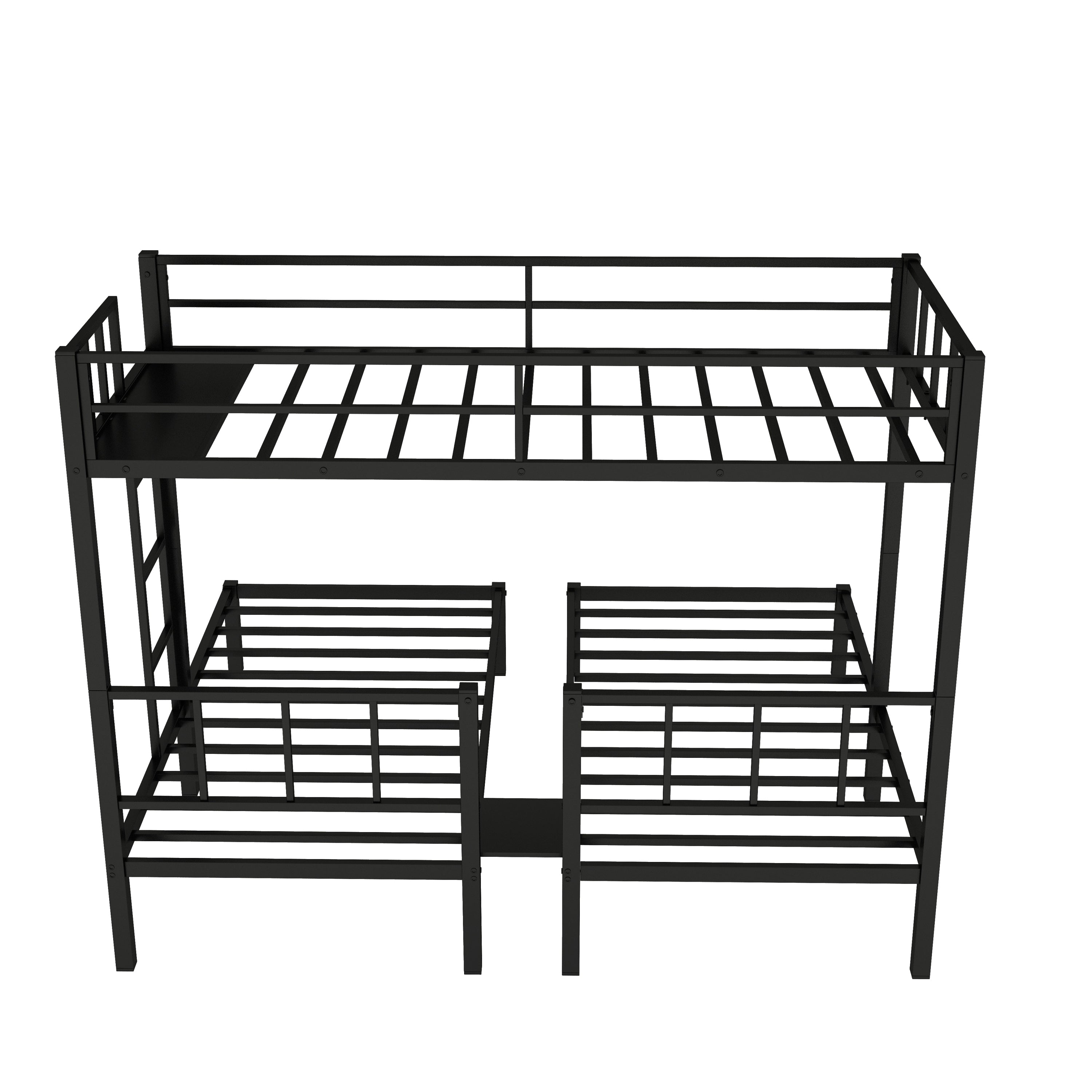 Twin over Twin & Twin Bunk Beds for 3, Twin XL over Twin & Twin Bunk Bed Metal Triple Bunk Bed, Black (Pre-sale date: June 10th)