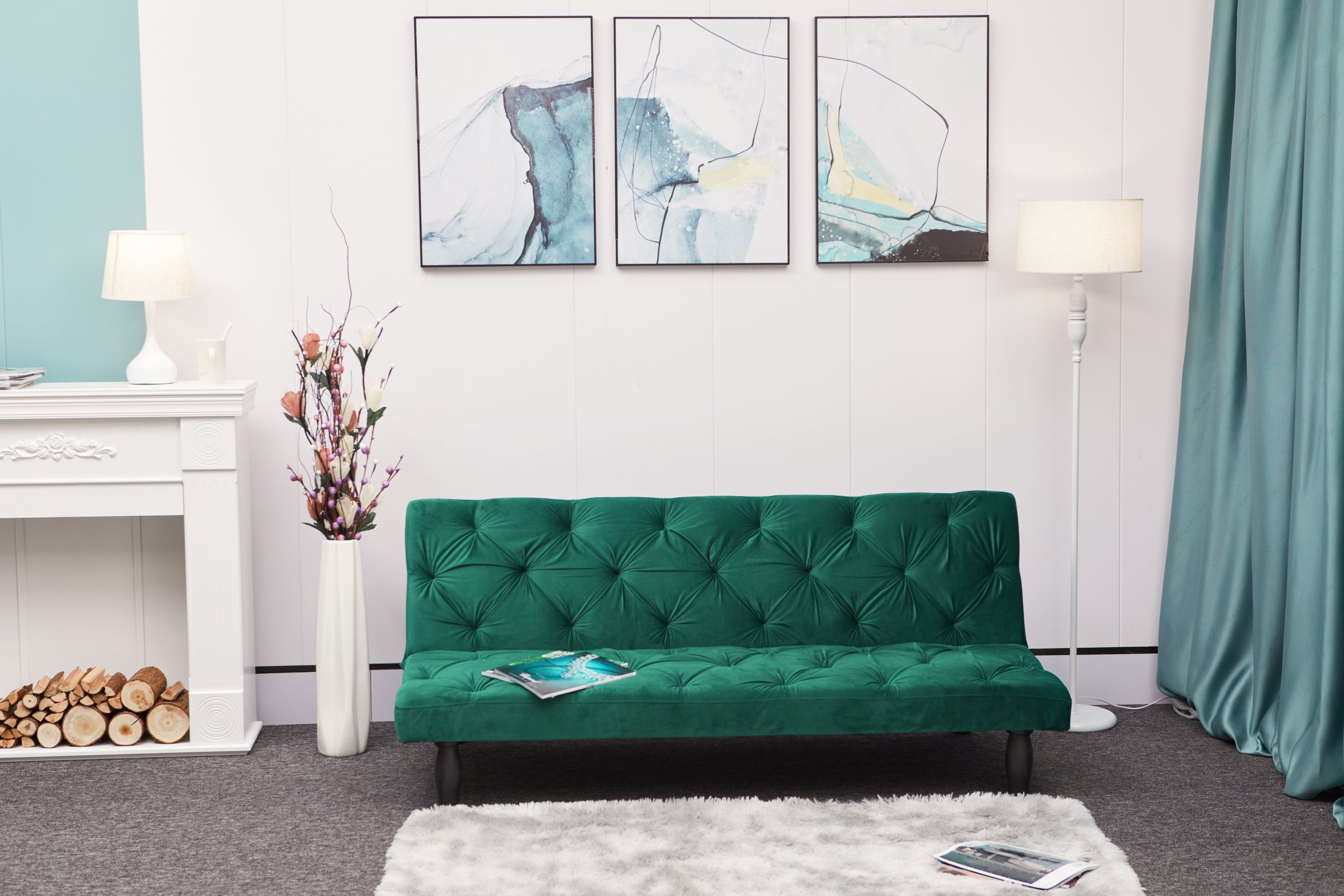 Green Velvet Sofa Bed