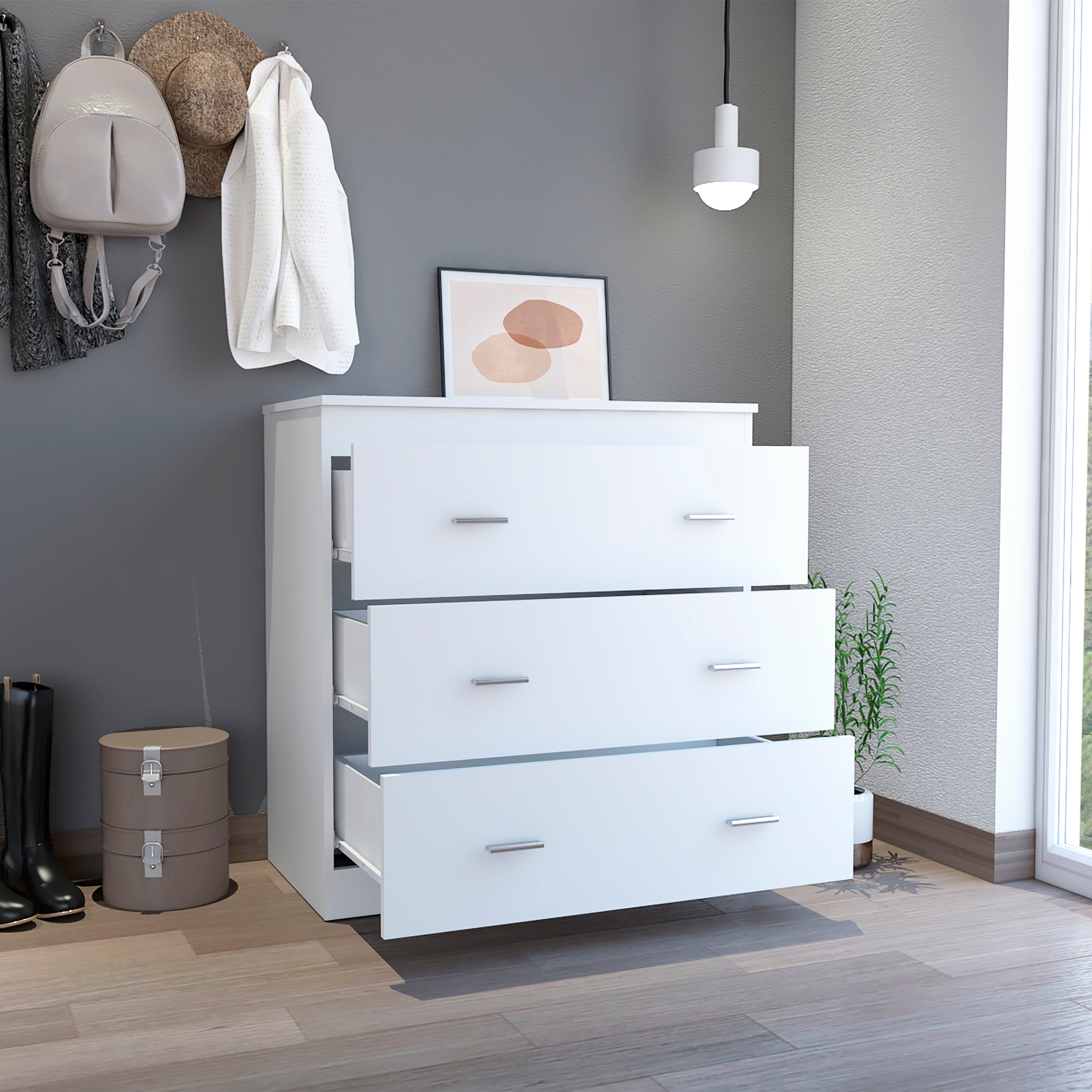 Calvetta 3-Drawer Dresser White