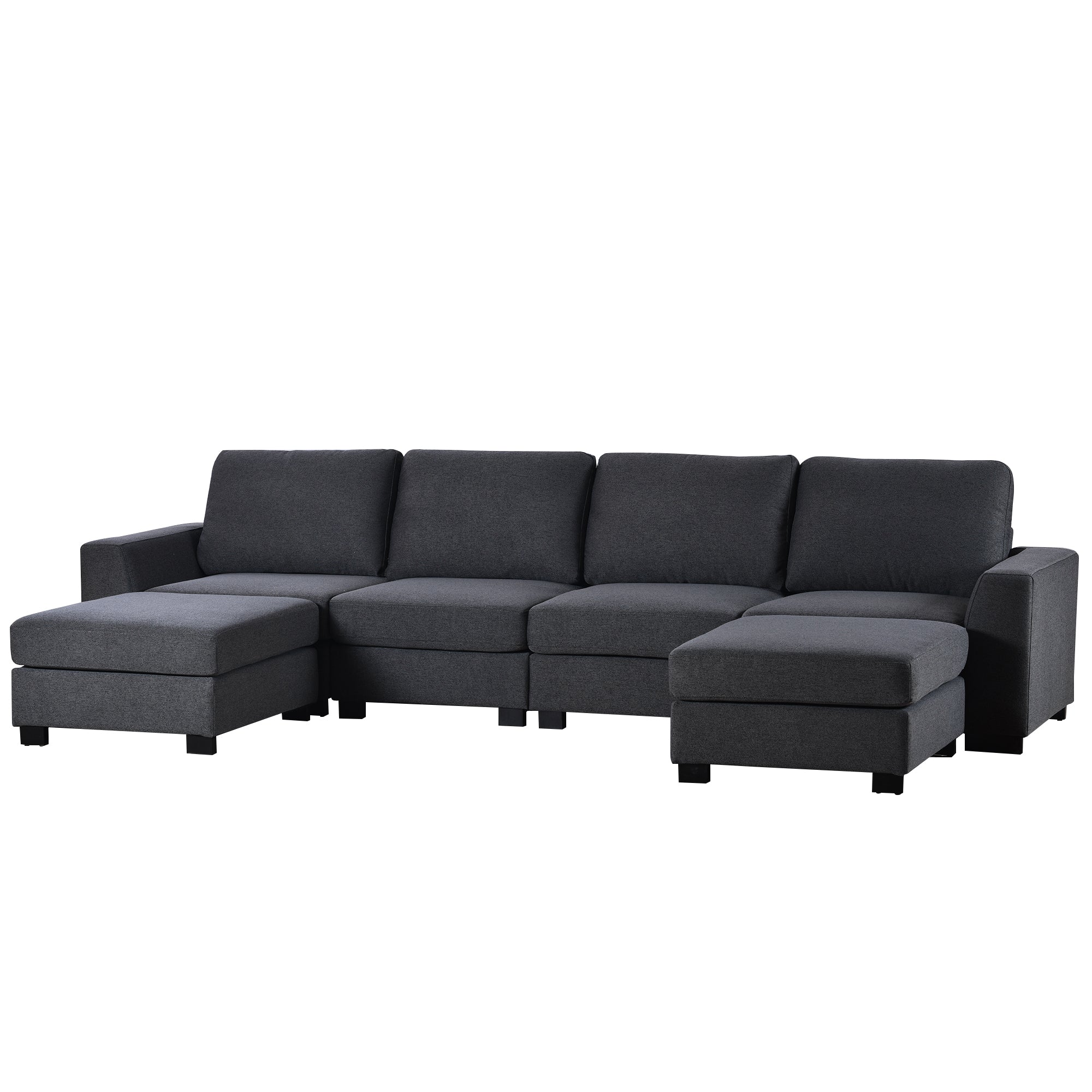 U_STYLE 3 Pieces U shaped Sofa with Removable Ottomans