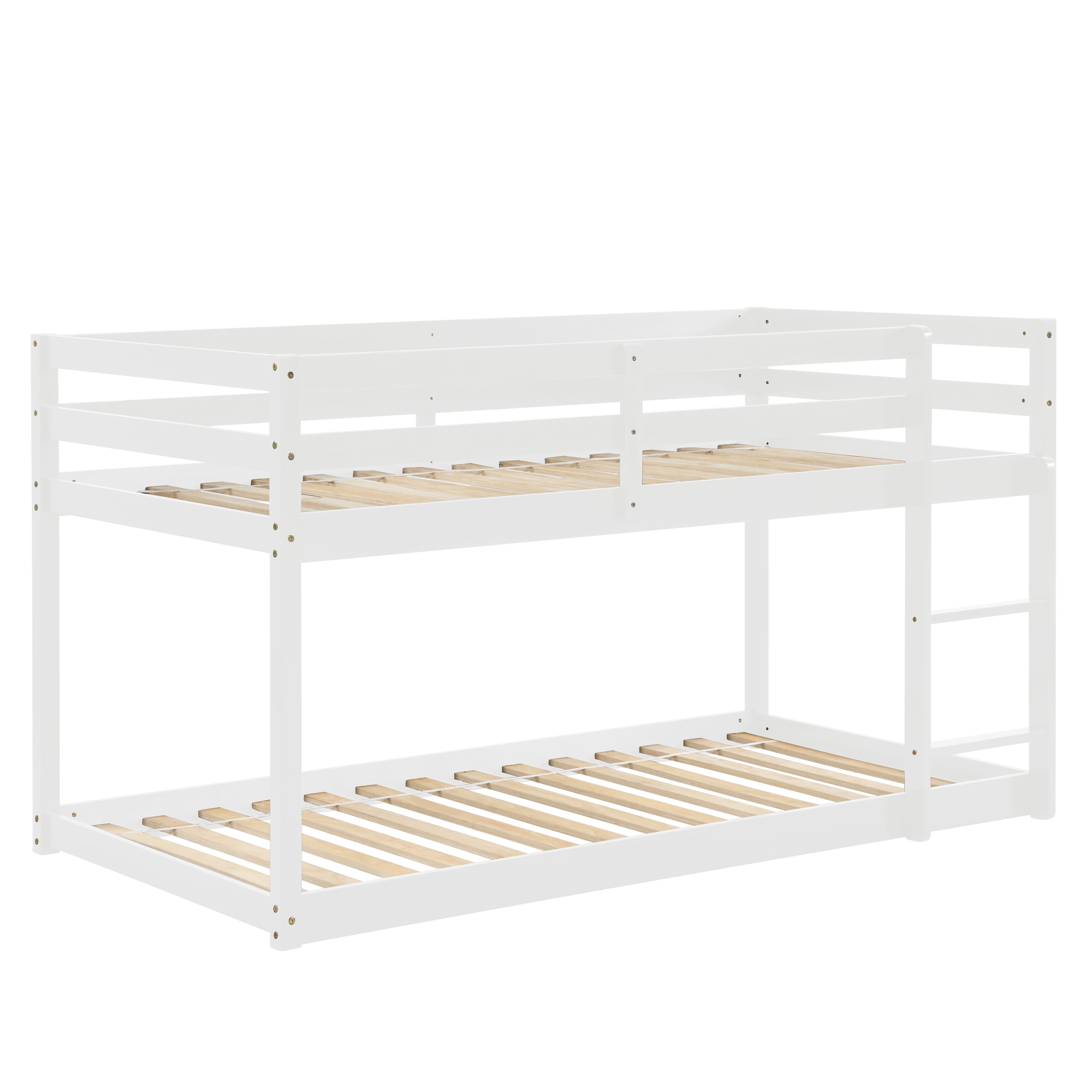 Twin over Twin Floor Bunk Bed, White(Old Sku:W50430320)